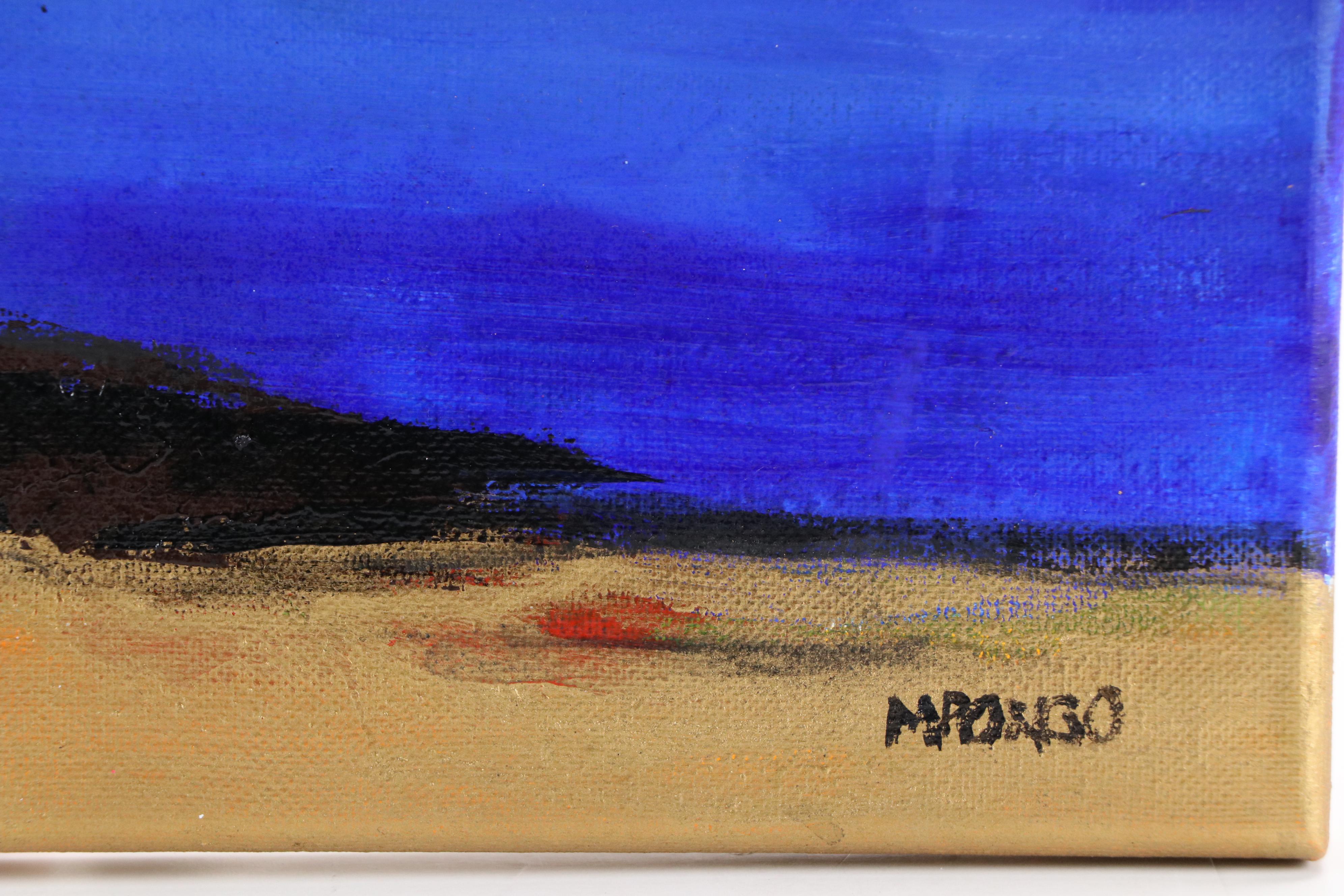 Milagros Pongo Stylized Landscape Mixed Media Painting "The Island," 2025