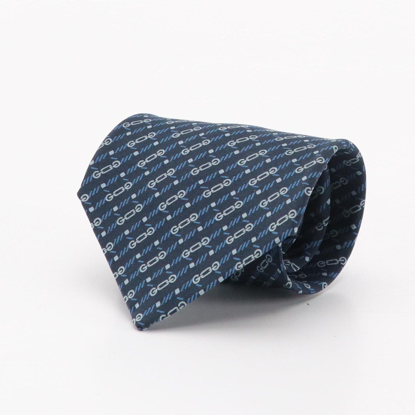 Gucci Blue GG Printed Silk Necktie