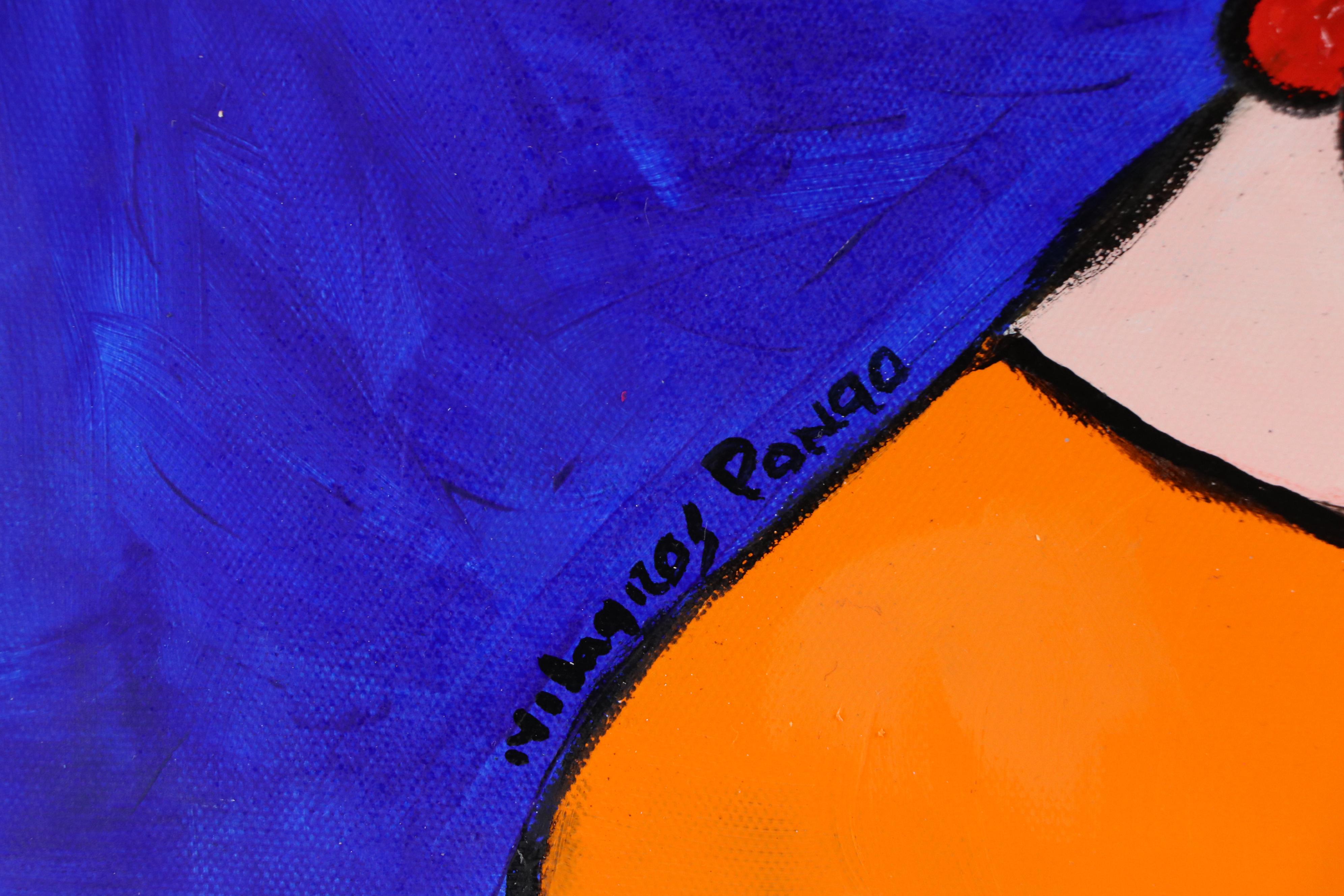 Milagros Pongo Stylized Mixed Media Portrait of Frida Kahlo, 2024