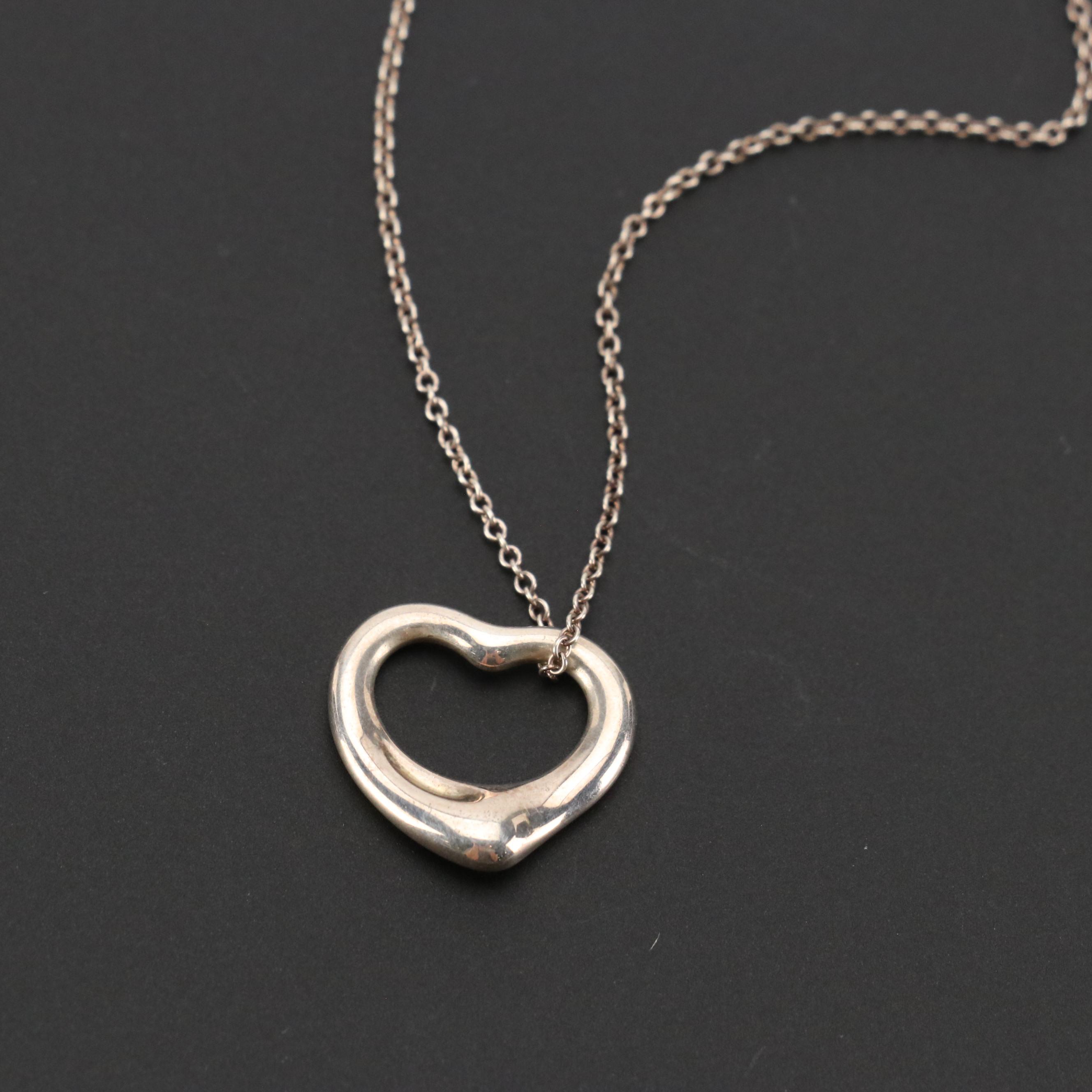 Elsa Peretti for Tiffany & Co. Sterling Open Heart Pendant Necklace
