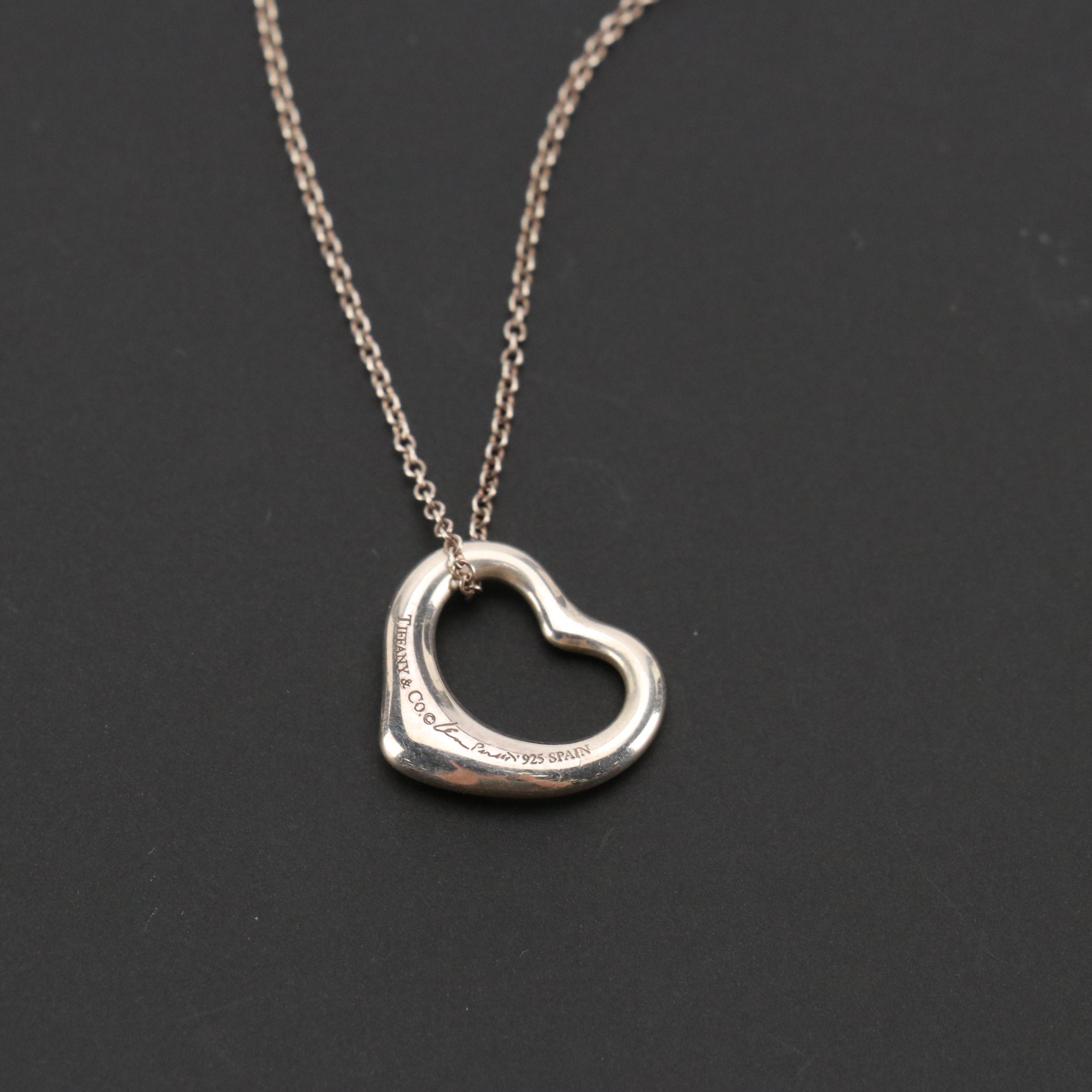 Elsa Peretti for Tiffany & Co. Sterling Open Heart Pendant Necklace