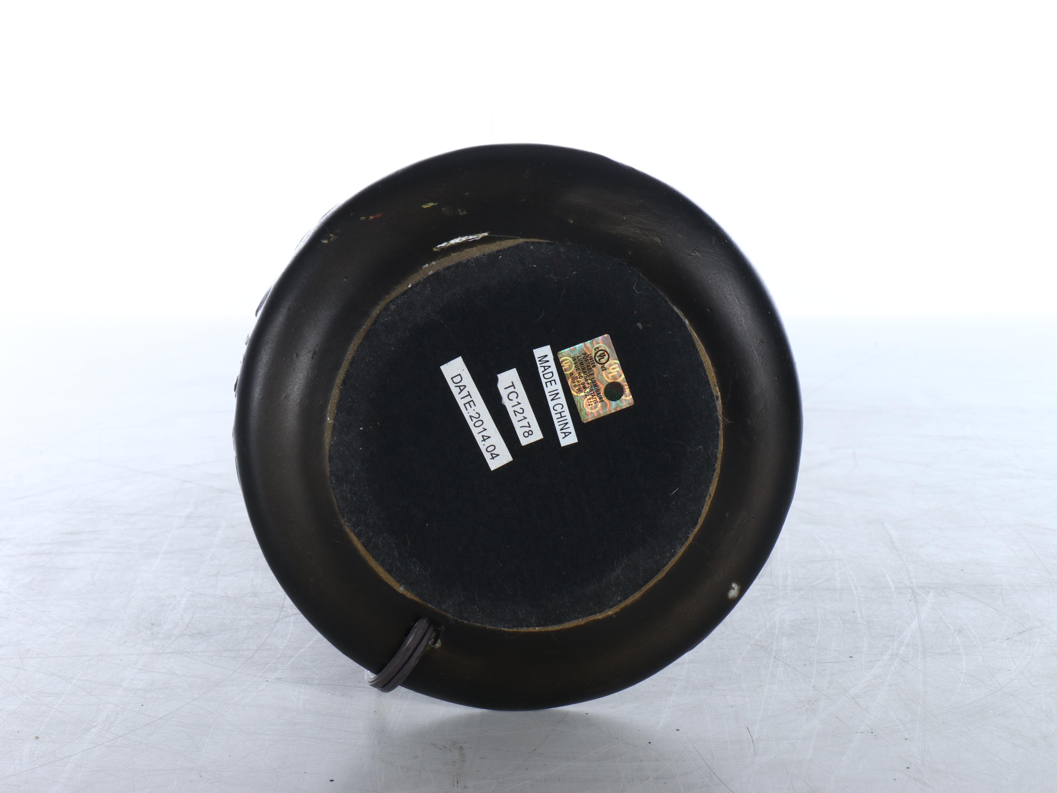 Art Nouveau Style Metal and Slag Glass Table Lamp