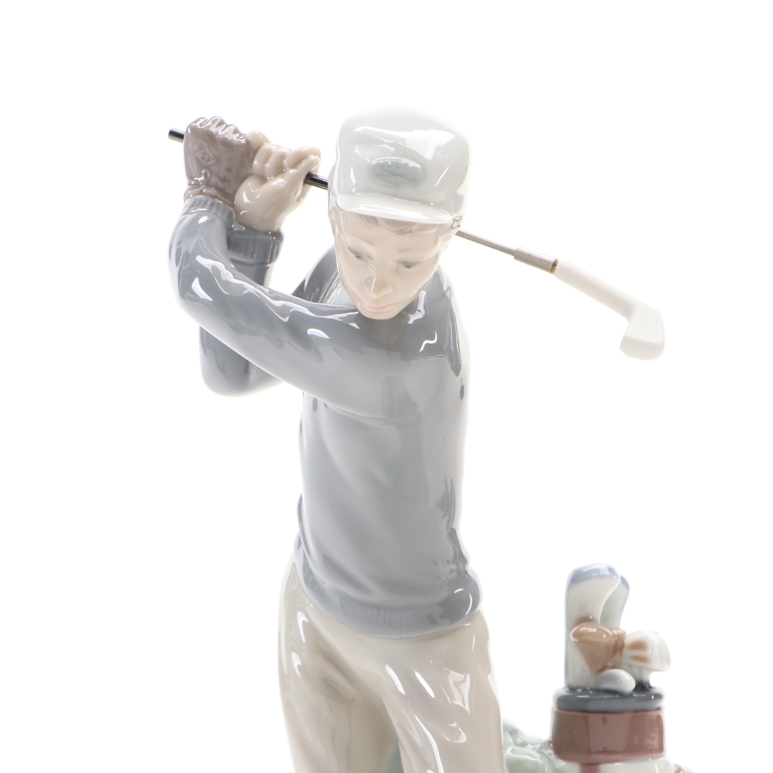 Lladró "Golfer" Porcelain Figurine Designed by Vicente Martínez