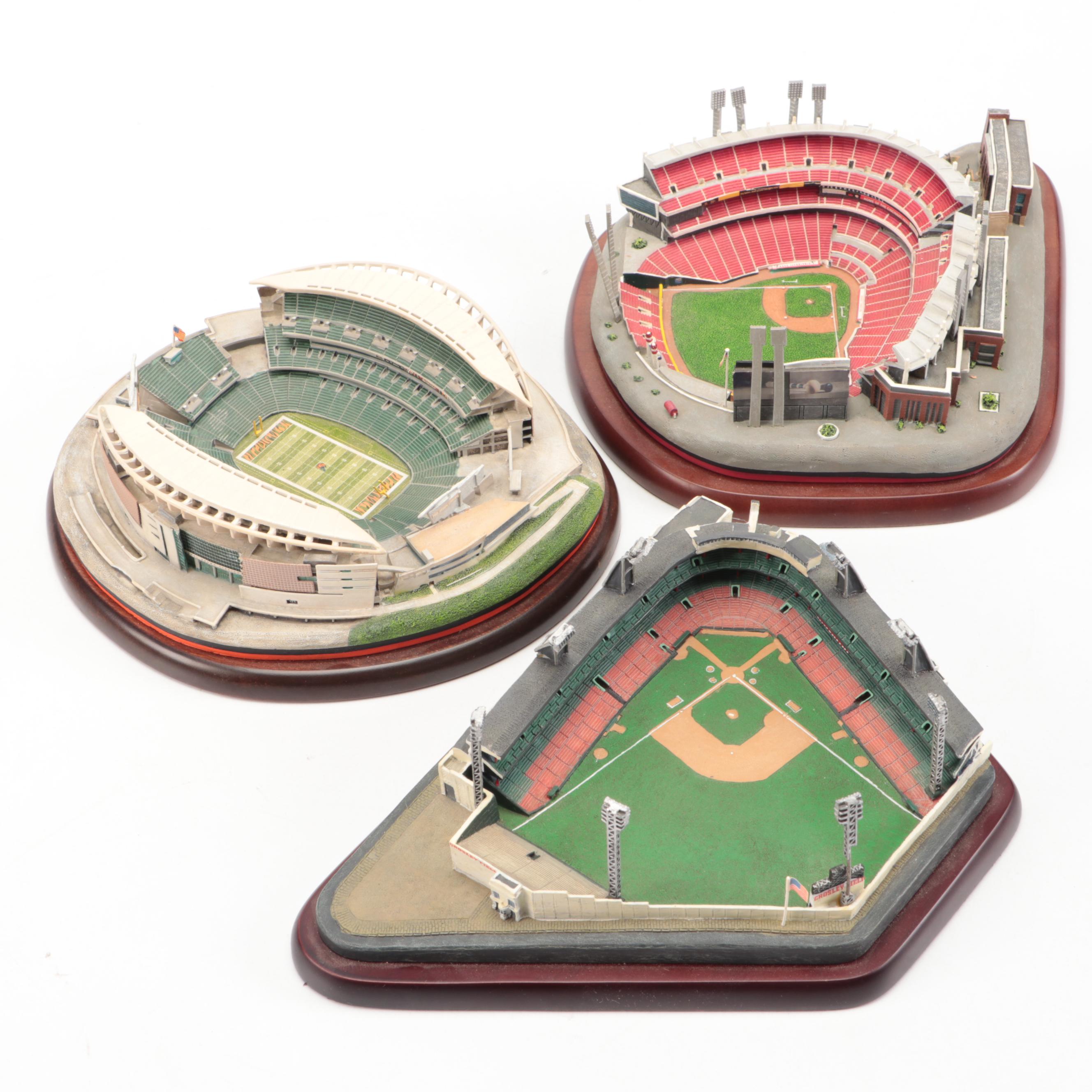 Danbury Mint Crosley Field, Paul Brown Stadium, Great American Ballpark Figures