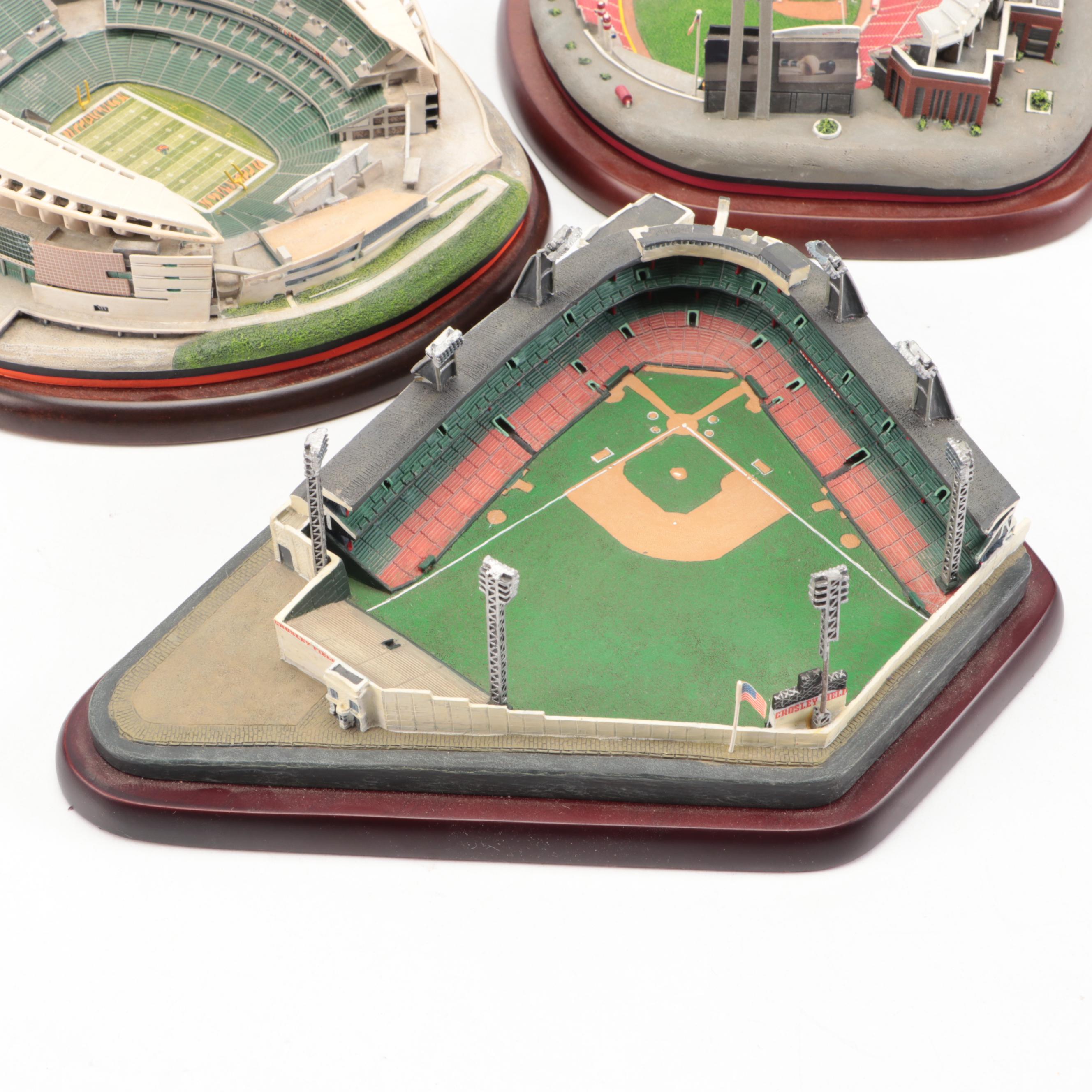 Danbury Mint Crosley Field, Paul Brown Stadium, Great American Ballpark Figures