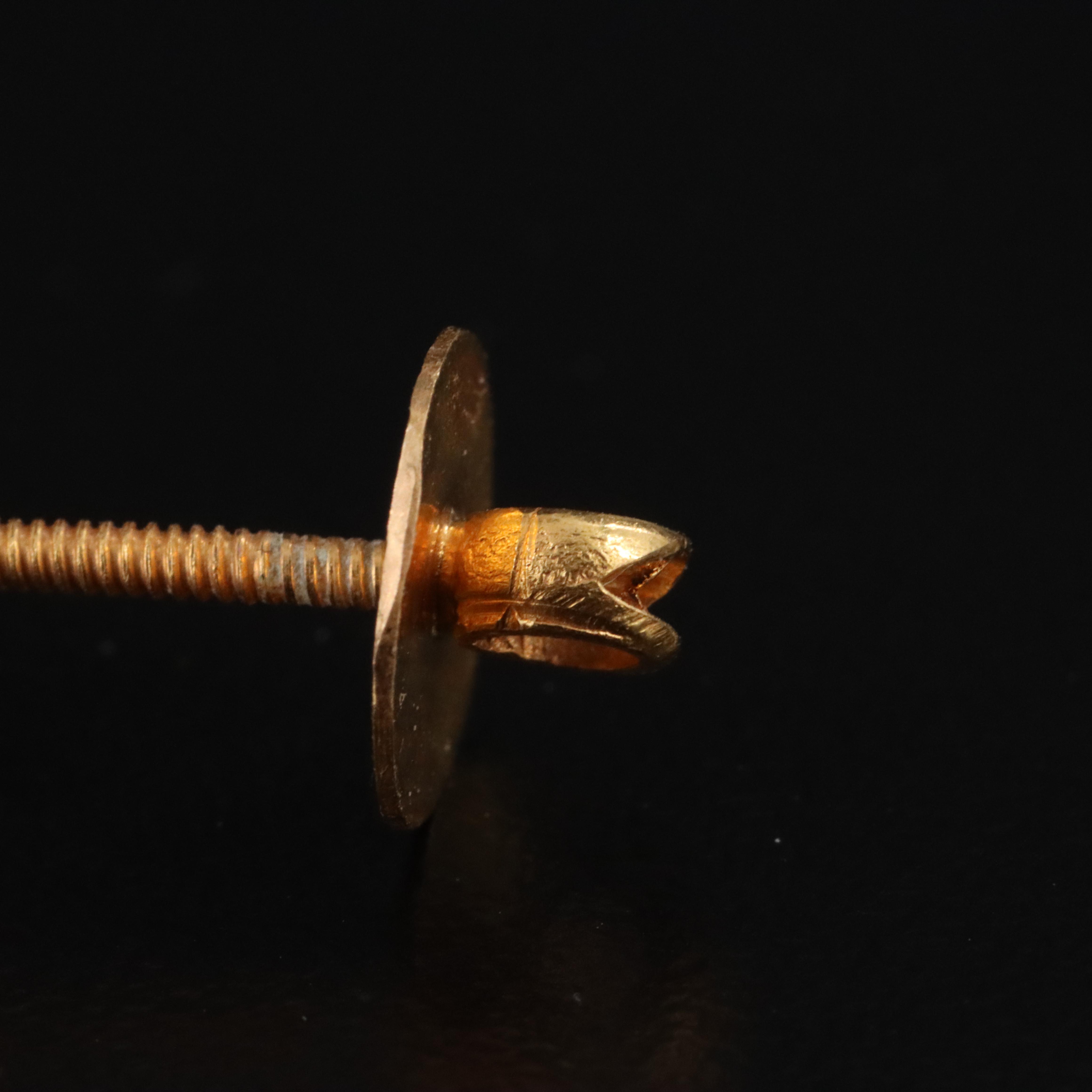 18K Carved Coral Rose Stud Earrings