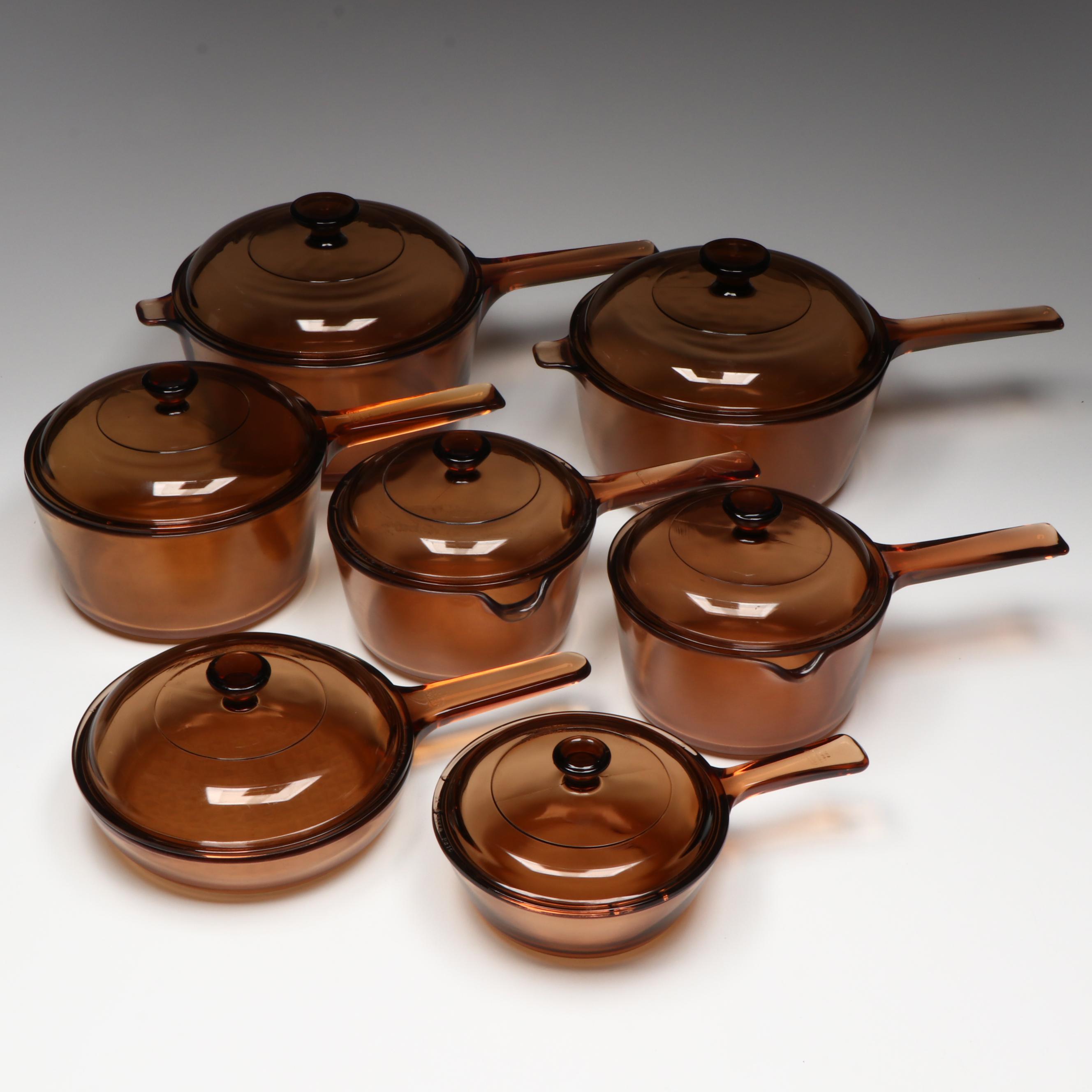 Vintage Corning Vision Glass Pots