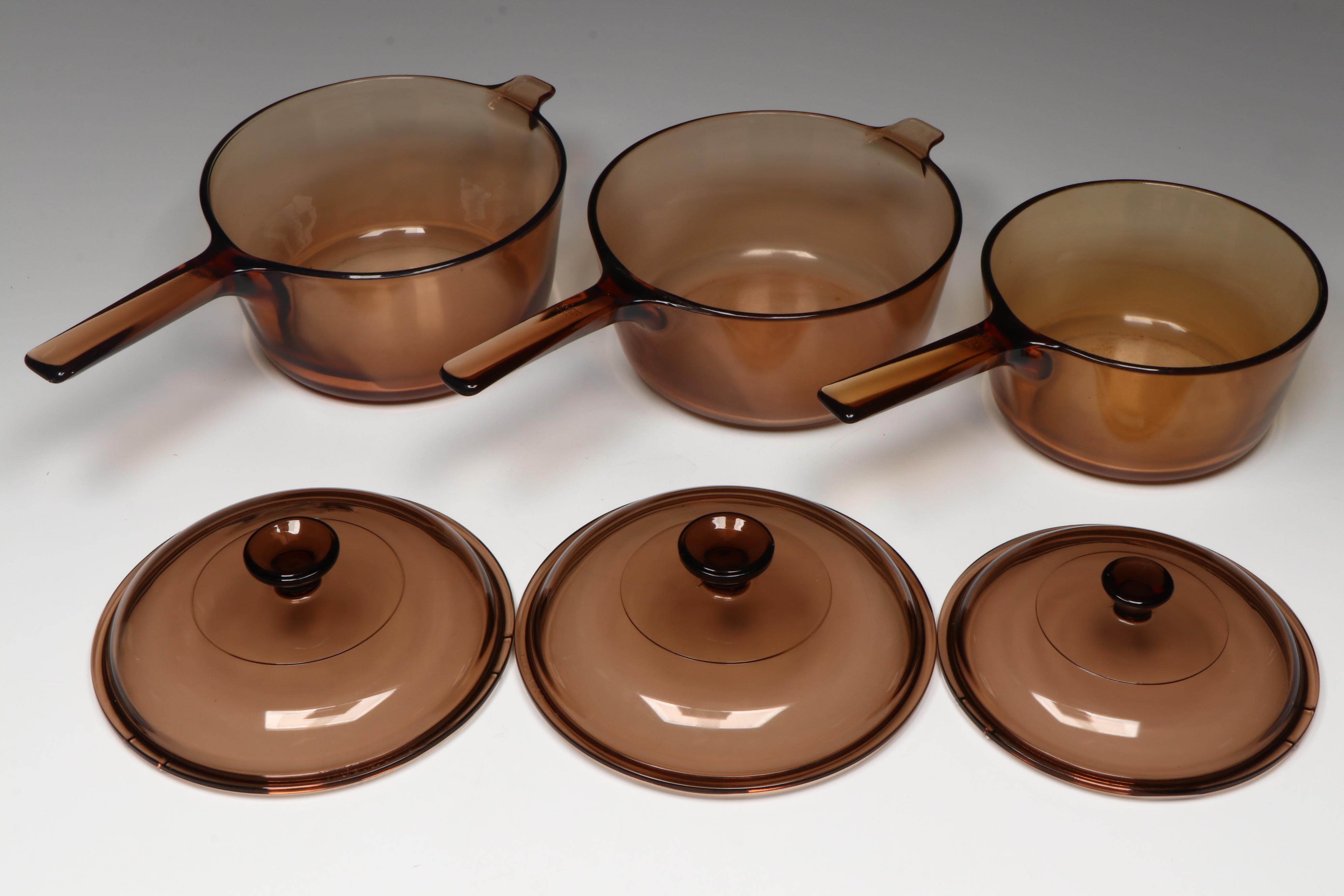 Vintage Corning Vision Glass Pots