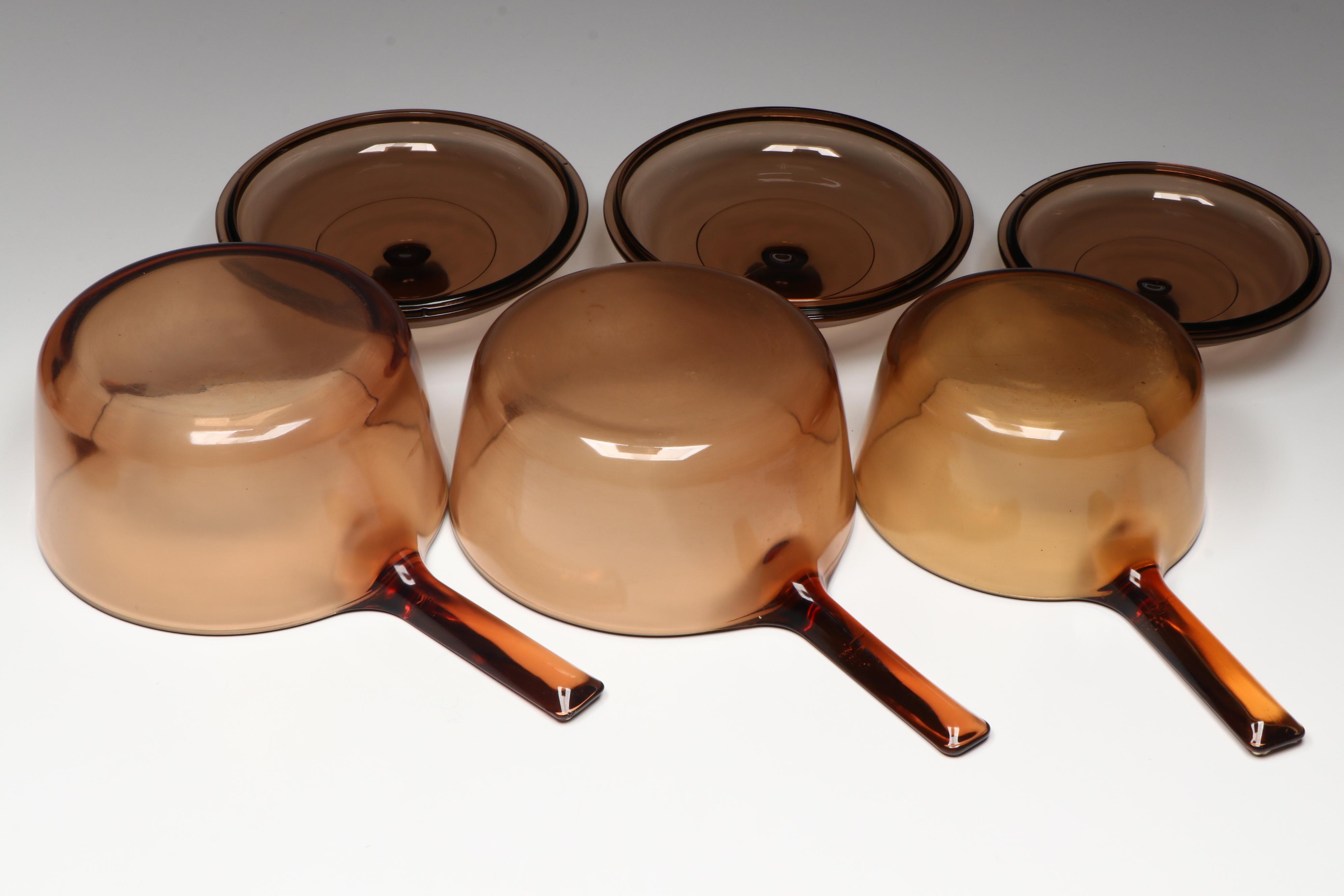 Vintage Corning Vision Glass Pots