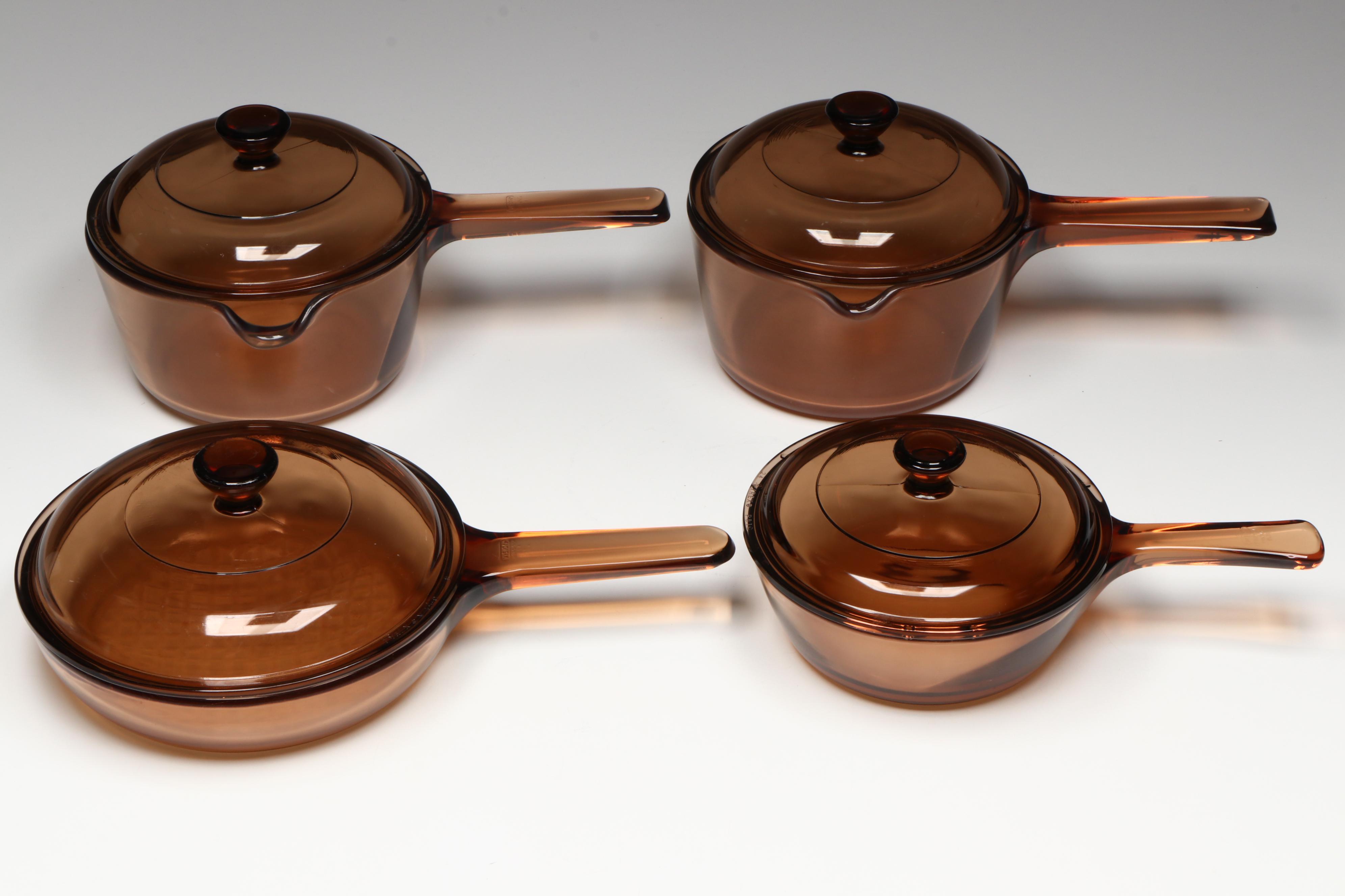 Vintage Corning Vision Glass Pots