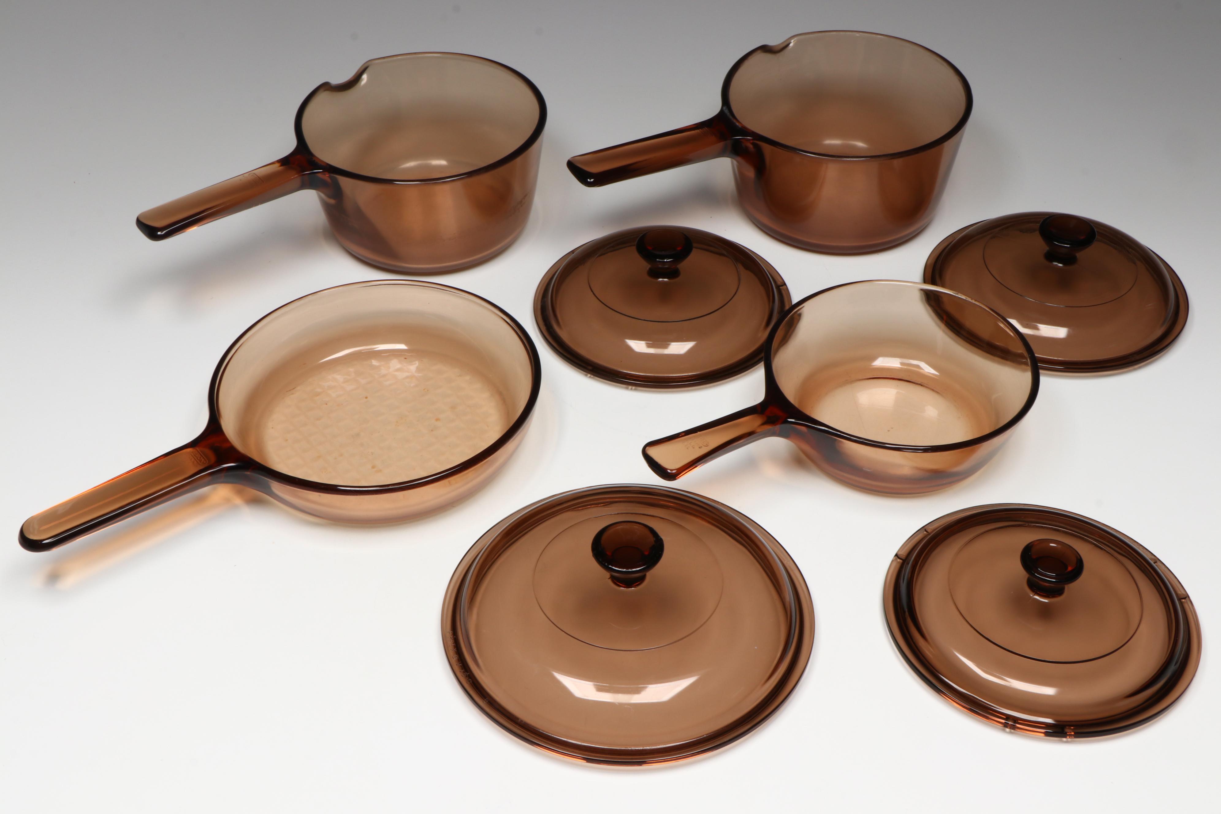 Vintage Corning Vision Glass Pots