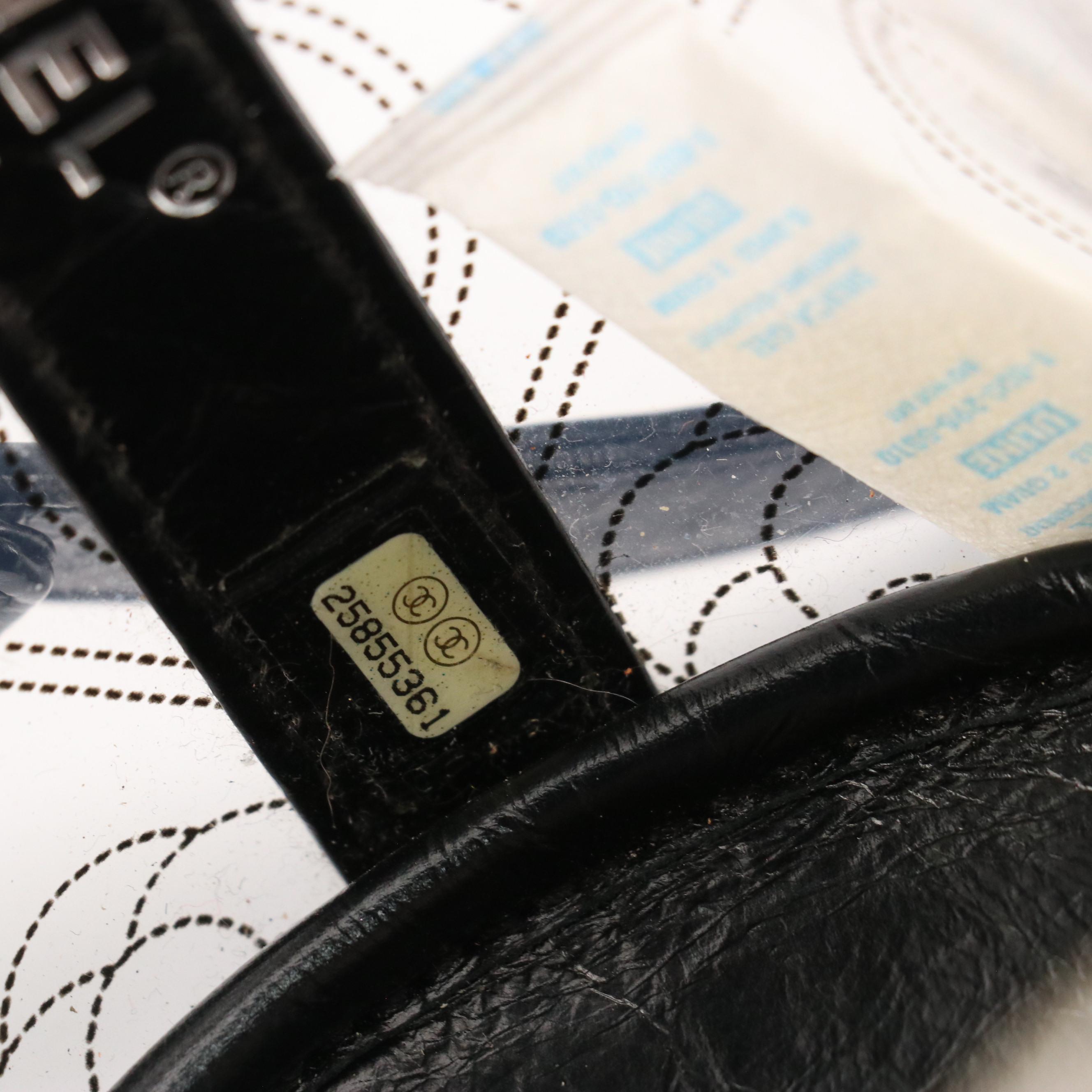 Chanel CC Camellia PVC and Black Leather Crossbody Bucket Bag with Zip Pouch