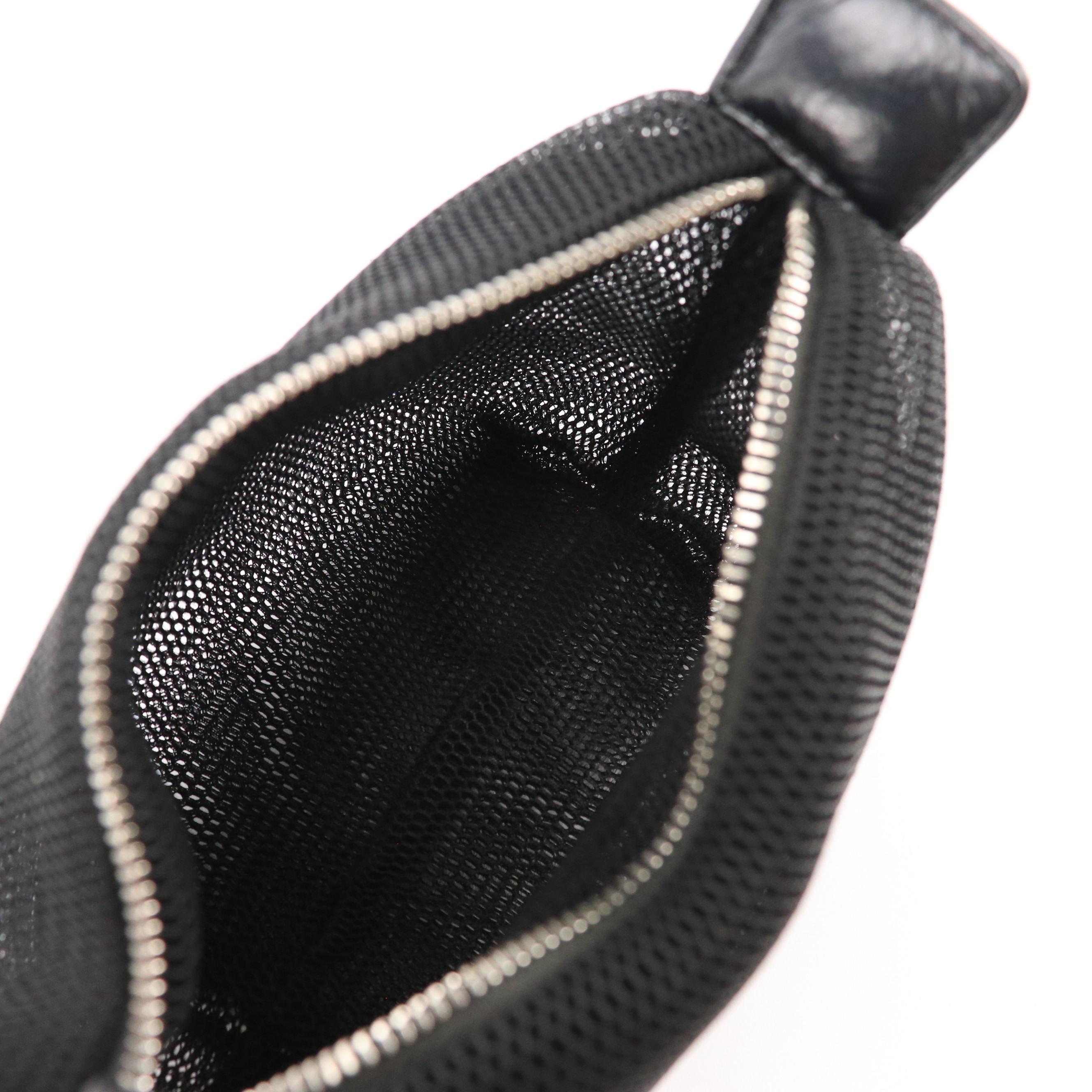 Chanel CC Camellia PVC and Black Leather Crossbody Bucket Bag with Zip Pouch