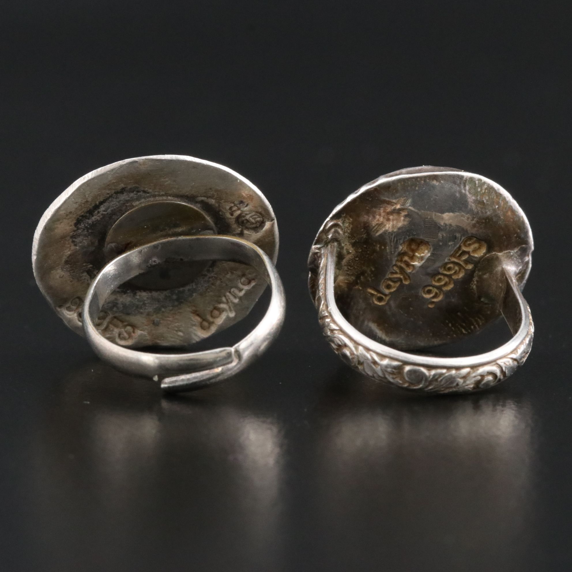 Fine Silver Floral and Swan Rings