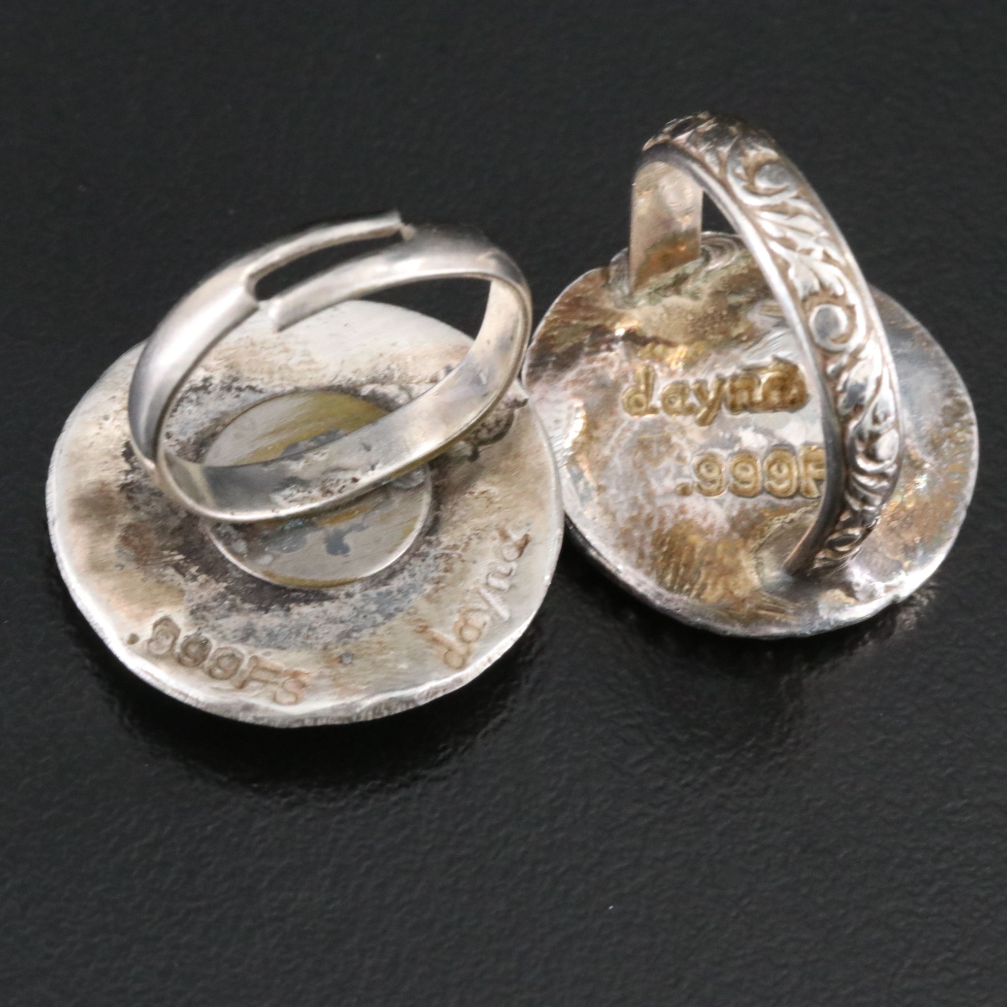Fine Silver Floral and Swan Rings