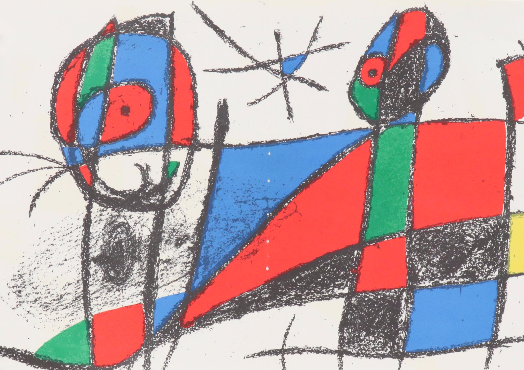 Joan Miró Double Page Color Lithograph "Original Lithograph VI," 1975