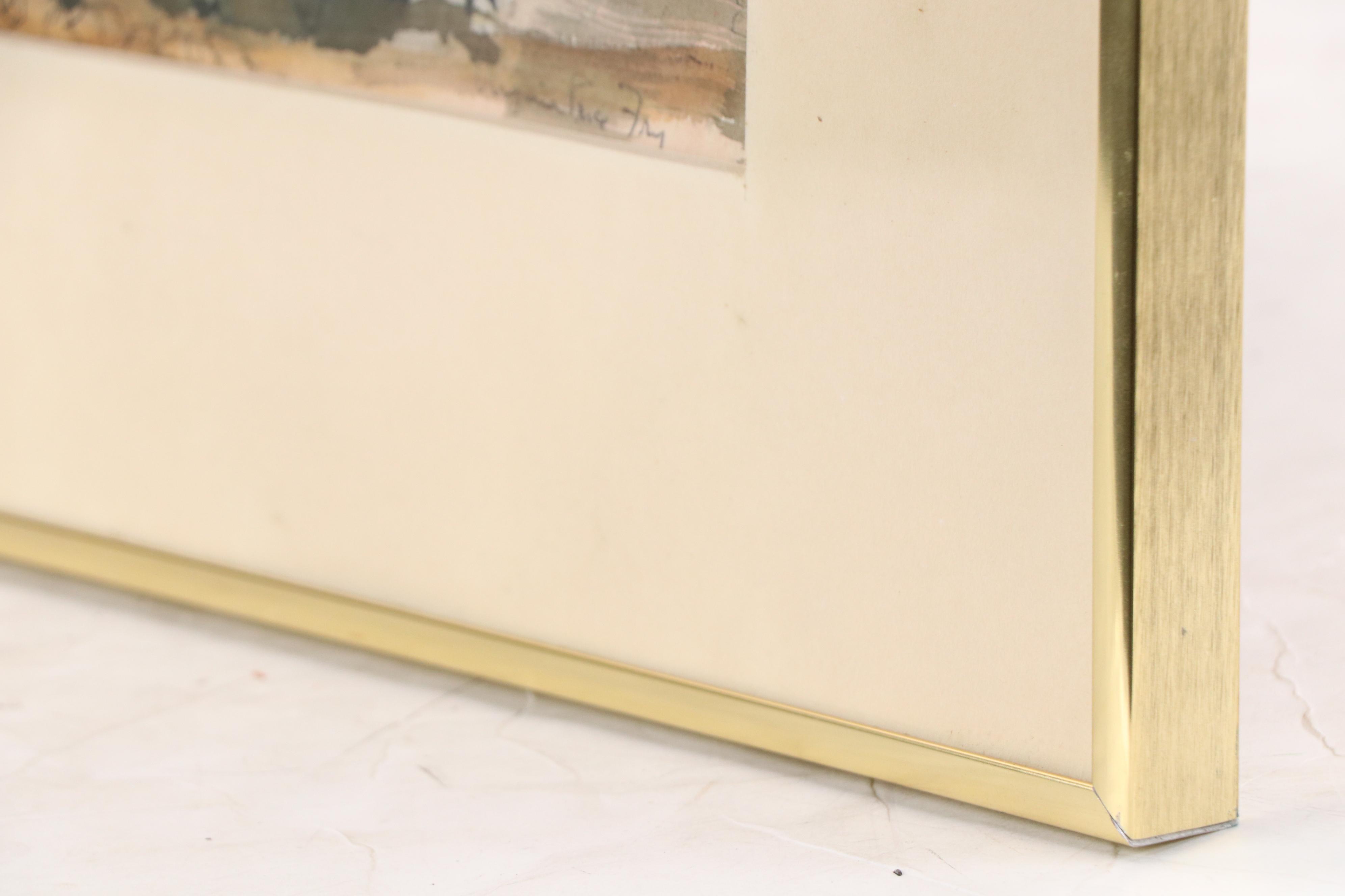 Virginia Price Fry Industrial Landscape Watercolor Painting, Late 20th Century