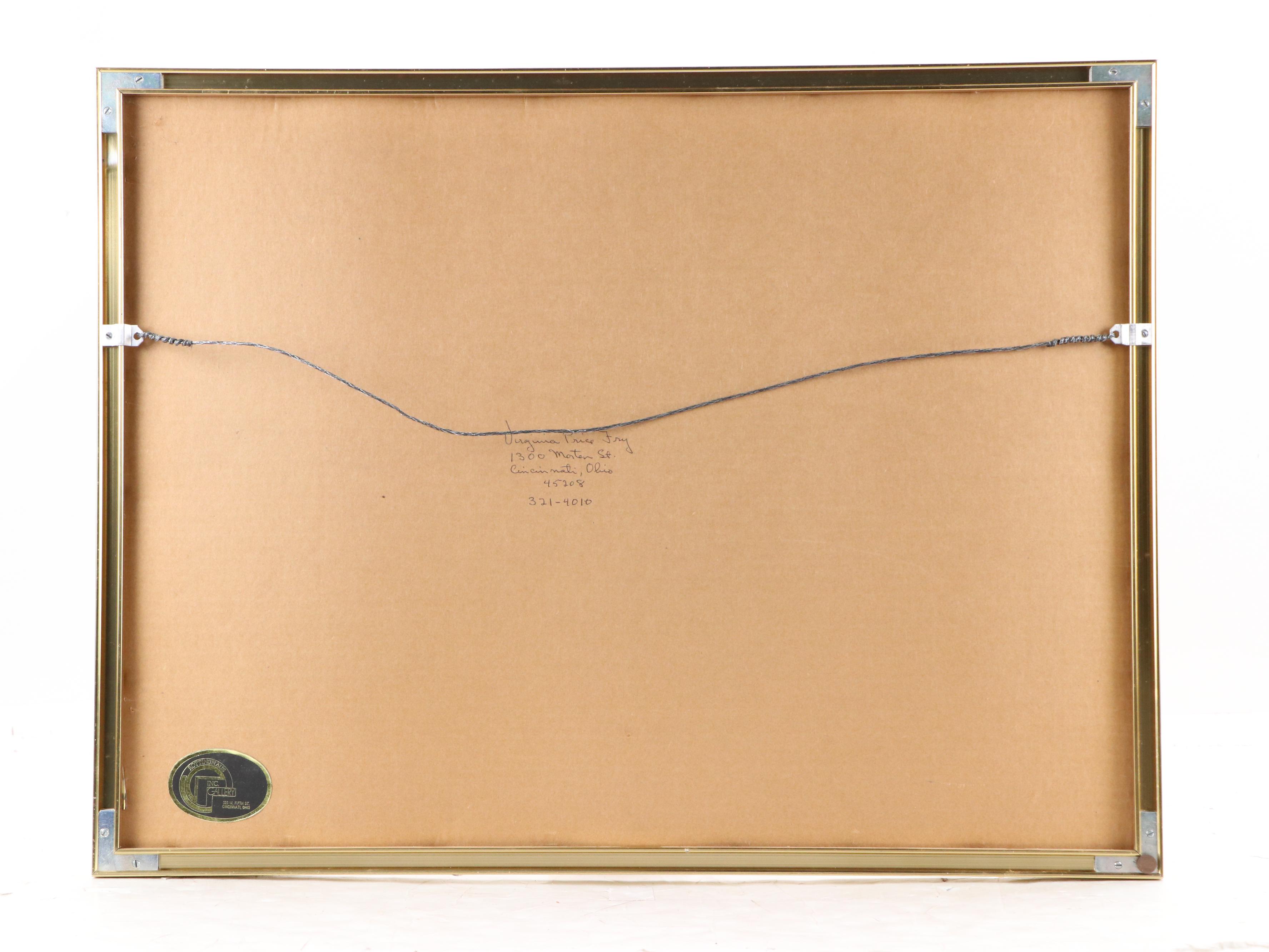 Virginia Price Fry Industrial Landscape Watercolor Painting, Late 20th Century