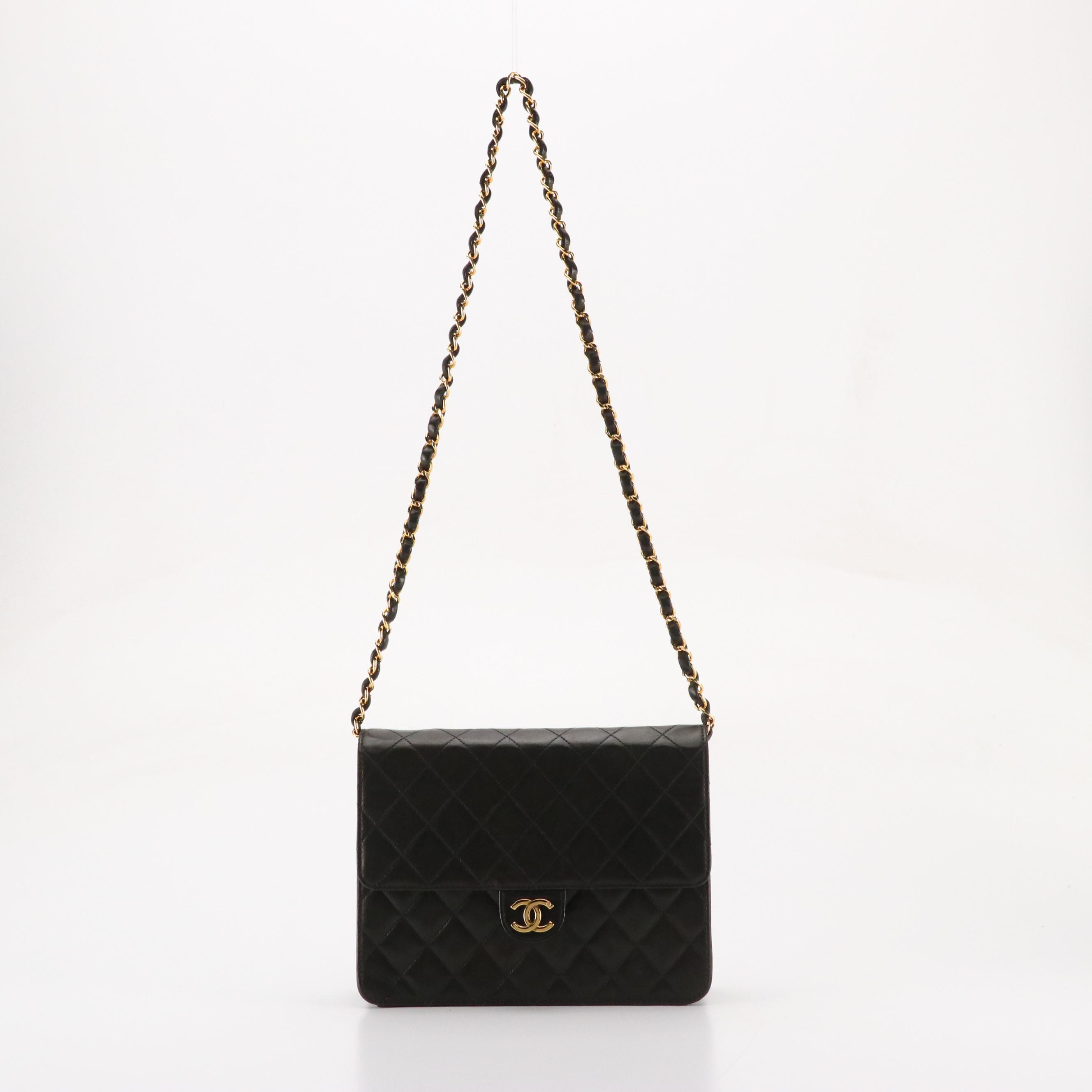 Chanel CC Small Shoulder Bag in Quilted Lambskin Leather with Box