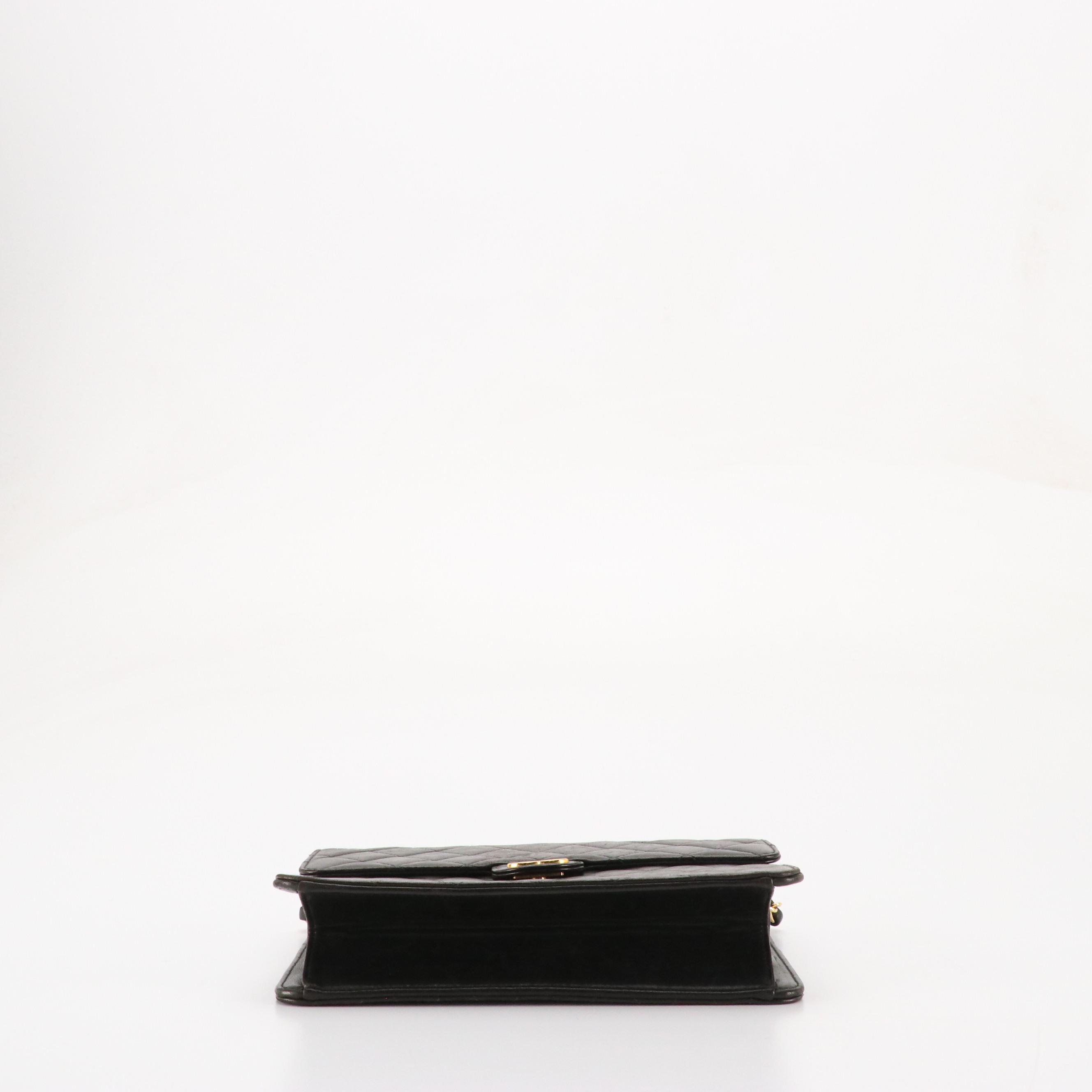 Chanel CC Small Shoulder Bag in Quilted Lambskin Leather with Box