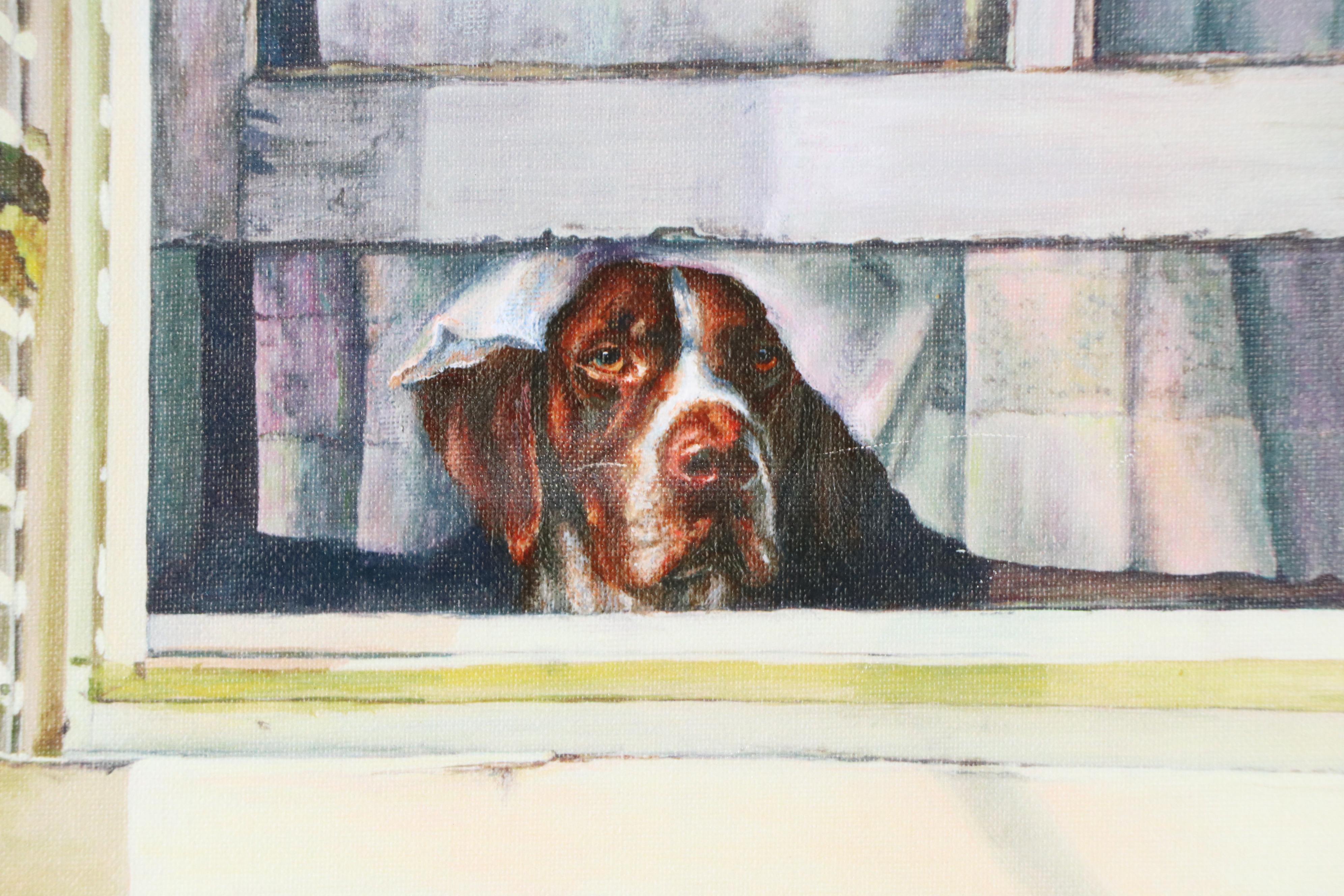 Emily Sloviko Giclée of a Dog "Shorthair Minding The Mill," 21st Century