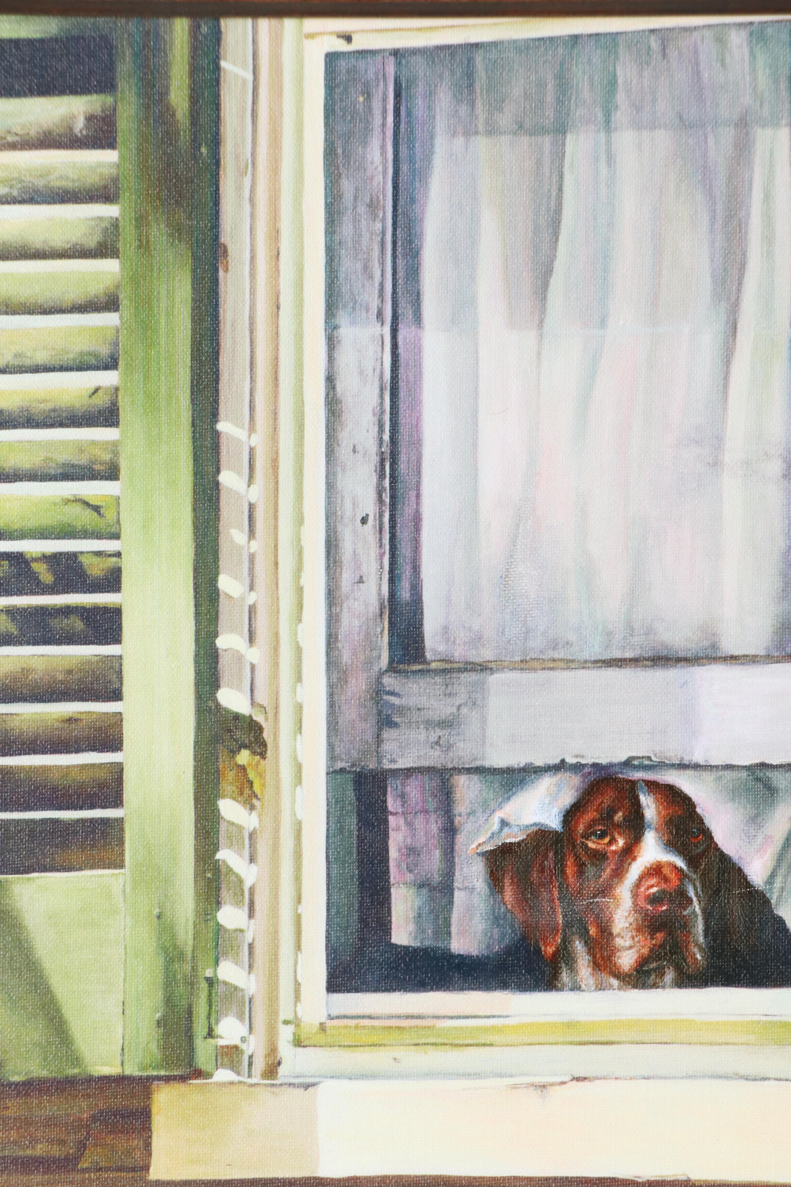 Emily Sloviko Giclée of a Dog "Shorthair Minding The Mill," 21st Century