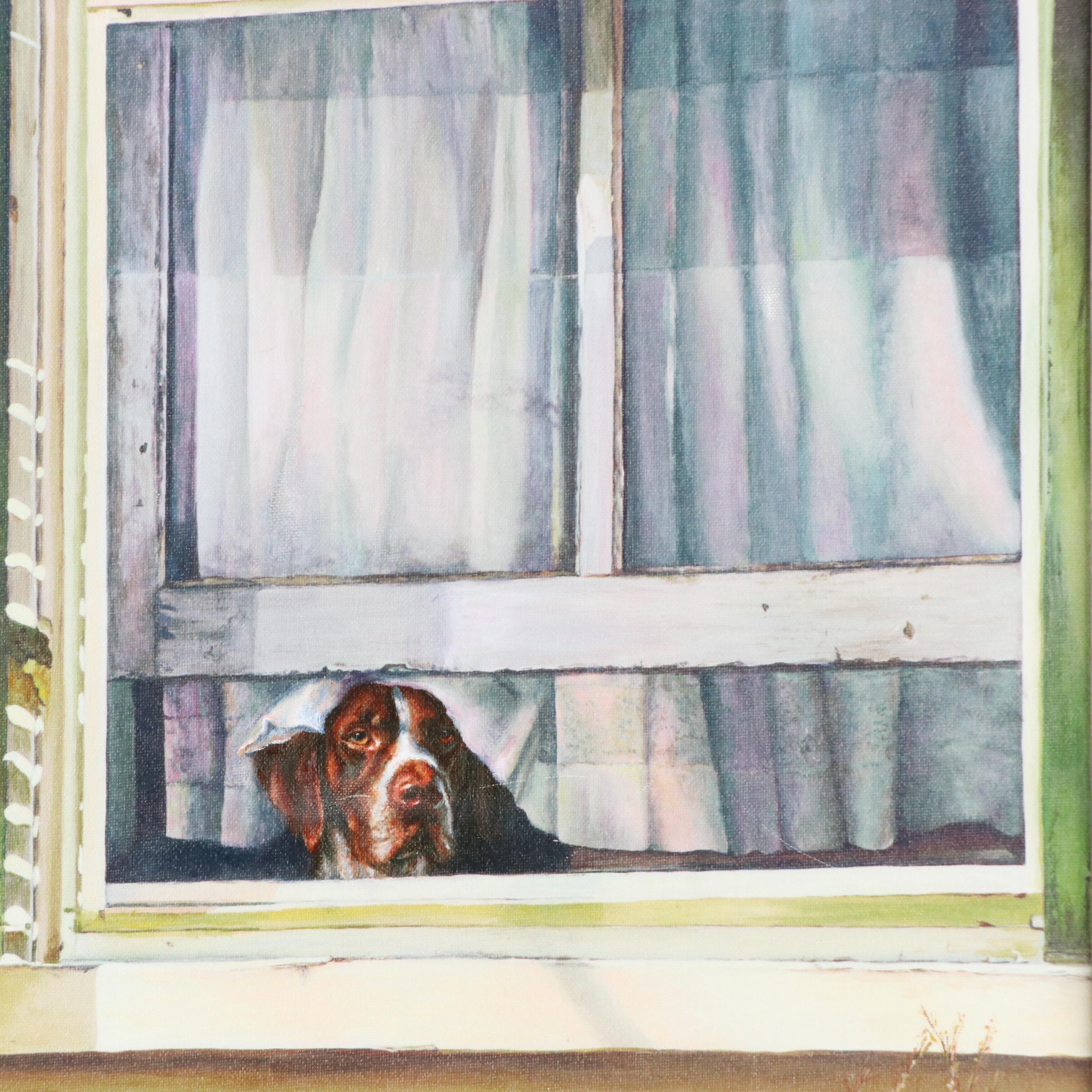 Emily Sloviko Giclée of a Dog "Shorthair Minding The Mill," 21st Century