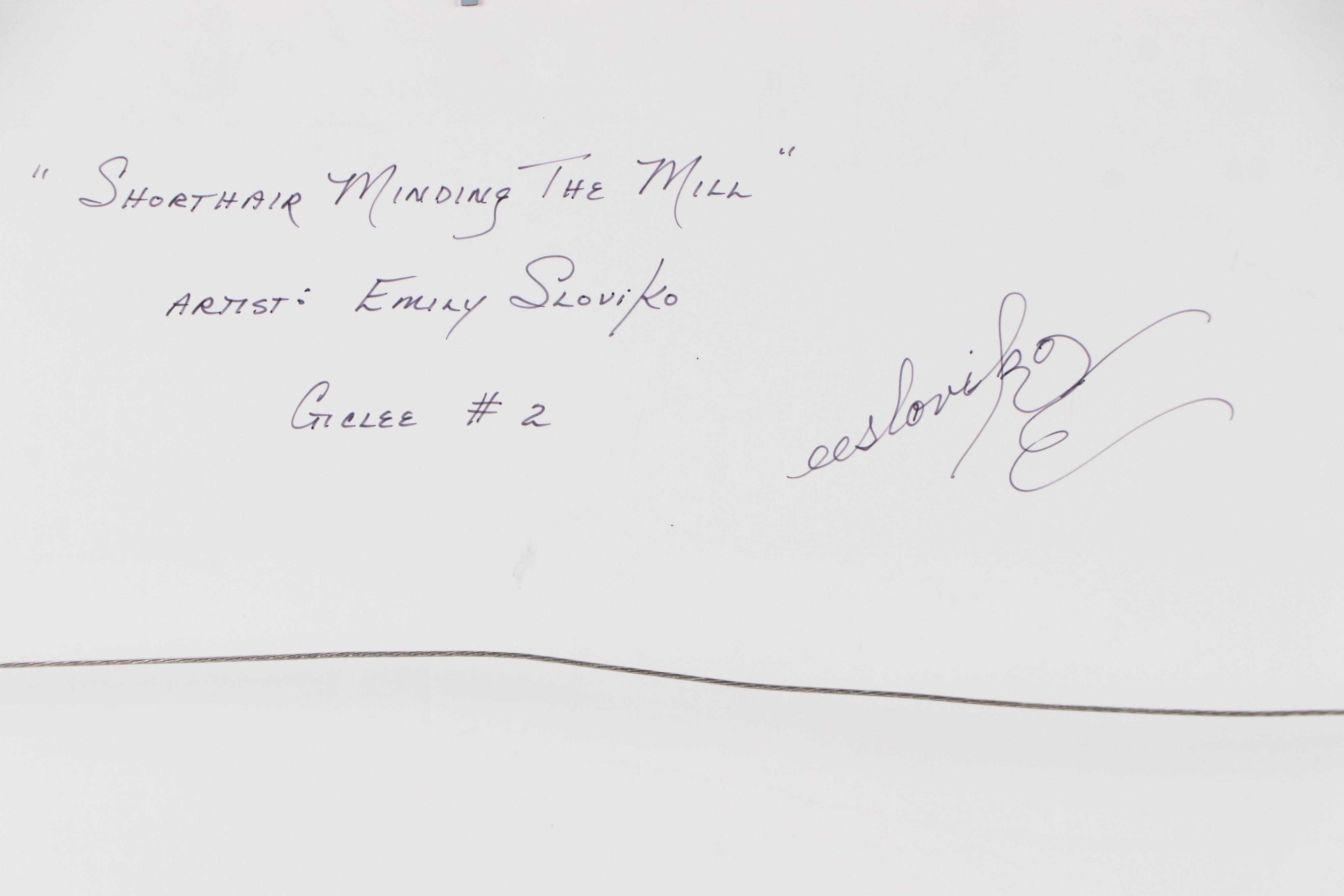 Emily Sloviko Giclée of a Dog "Shorthair Minding The Mill," 21st Century