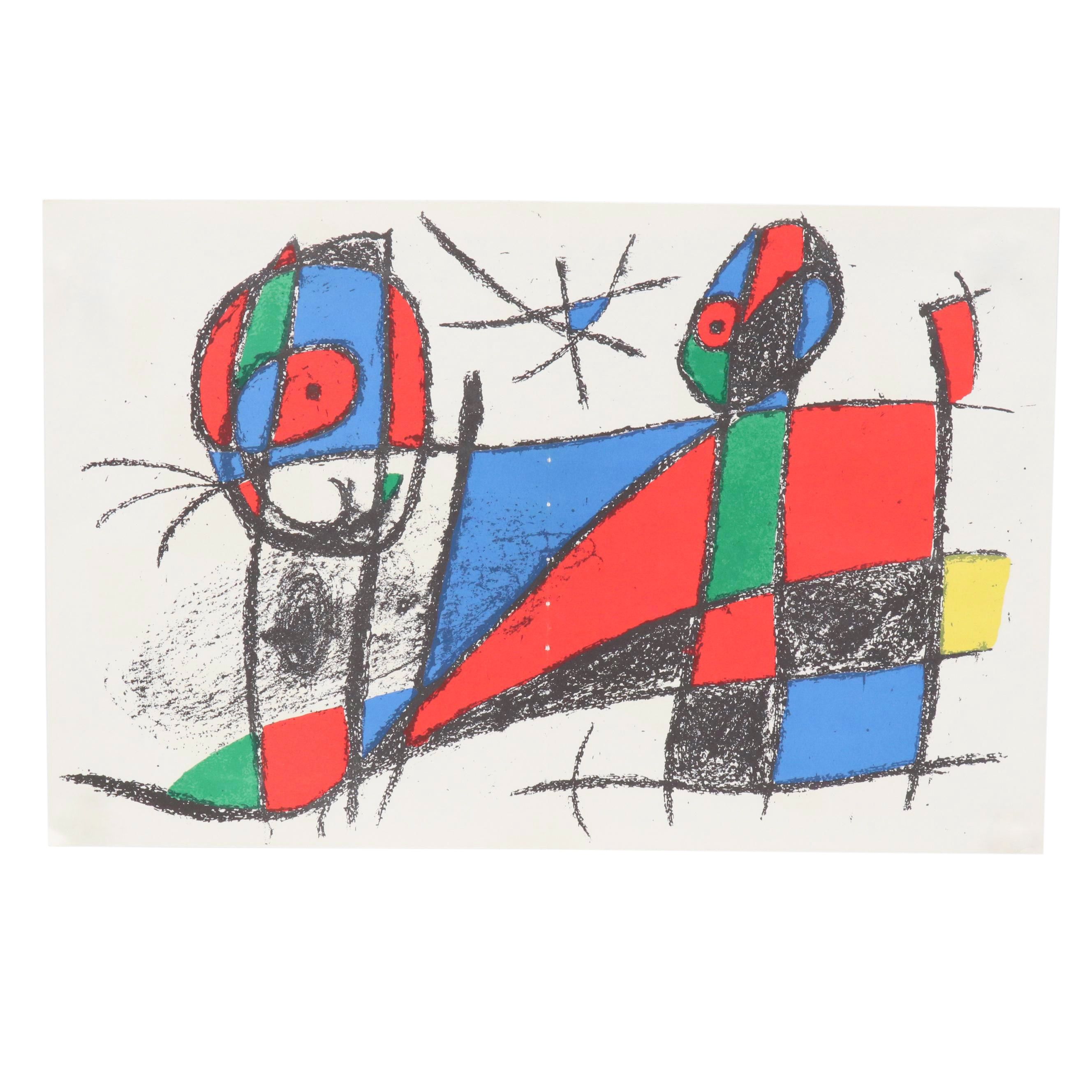 Joan Miró Double Page Color Lithograph "Original Lithograph VI," 1975