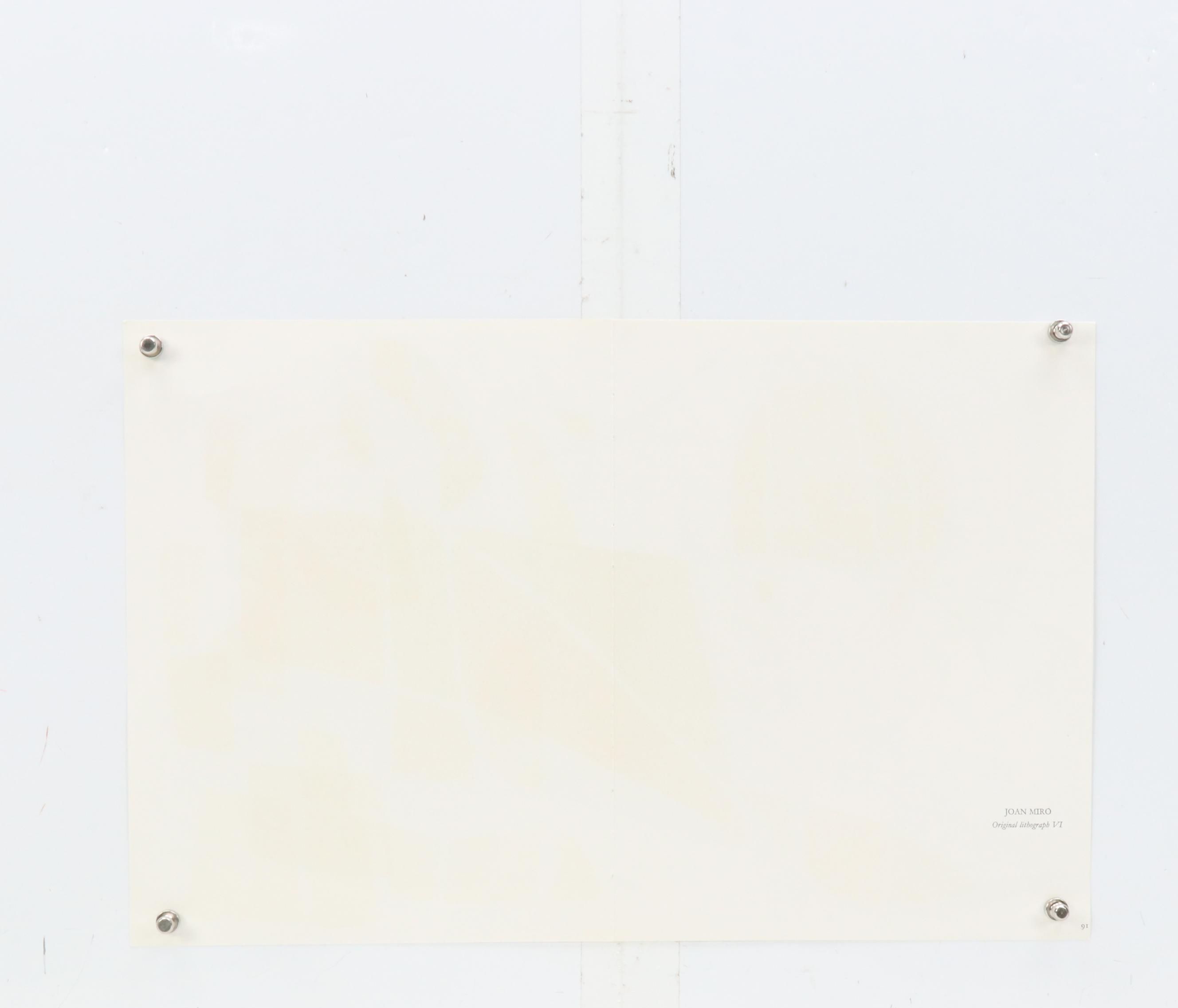 Joan Miró Double Page Color Lithograph "Original Lithograph VI," 1975