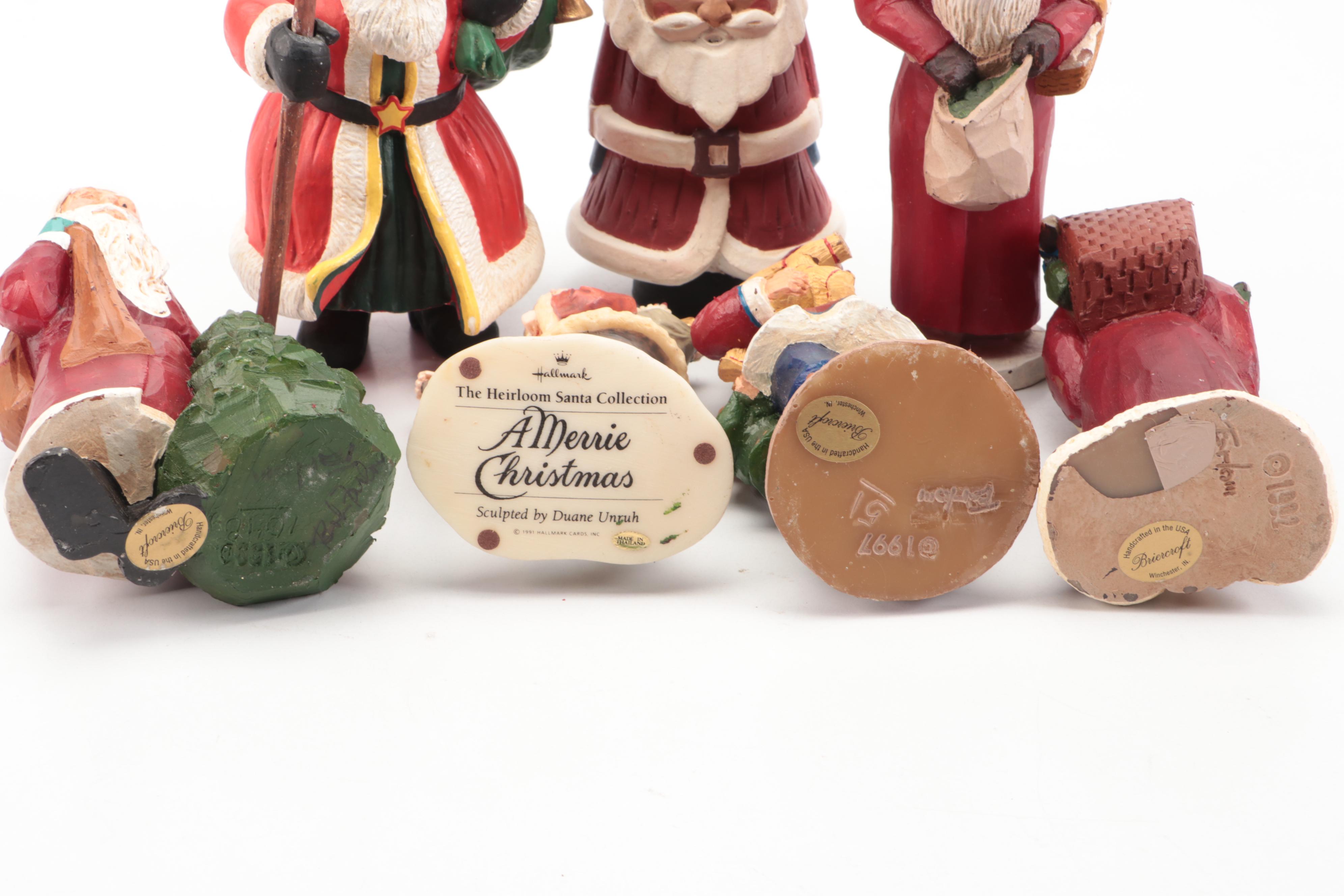 Collection of Rustic Style Santa Figures