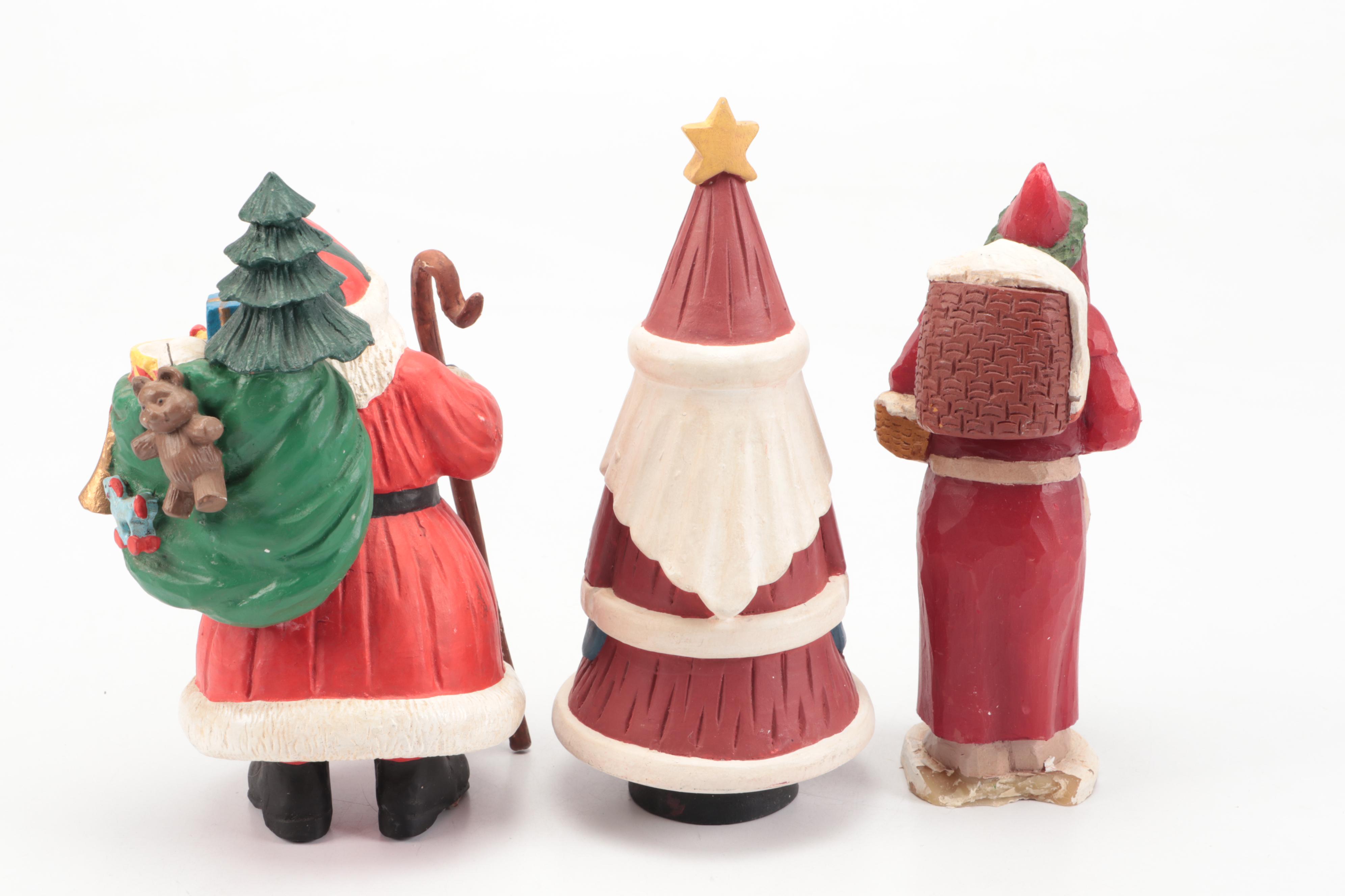Collection of Rustic Style Santa Figures