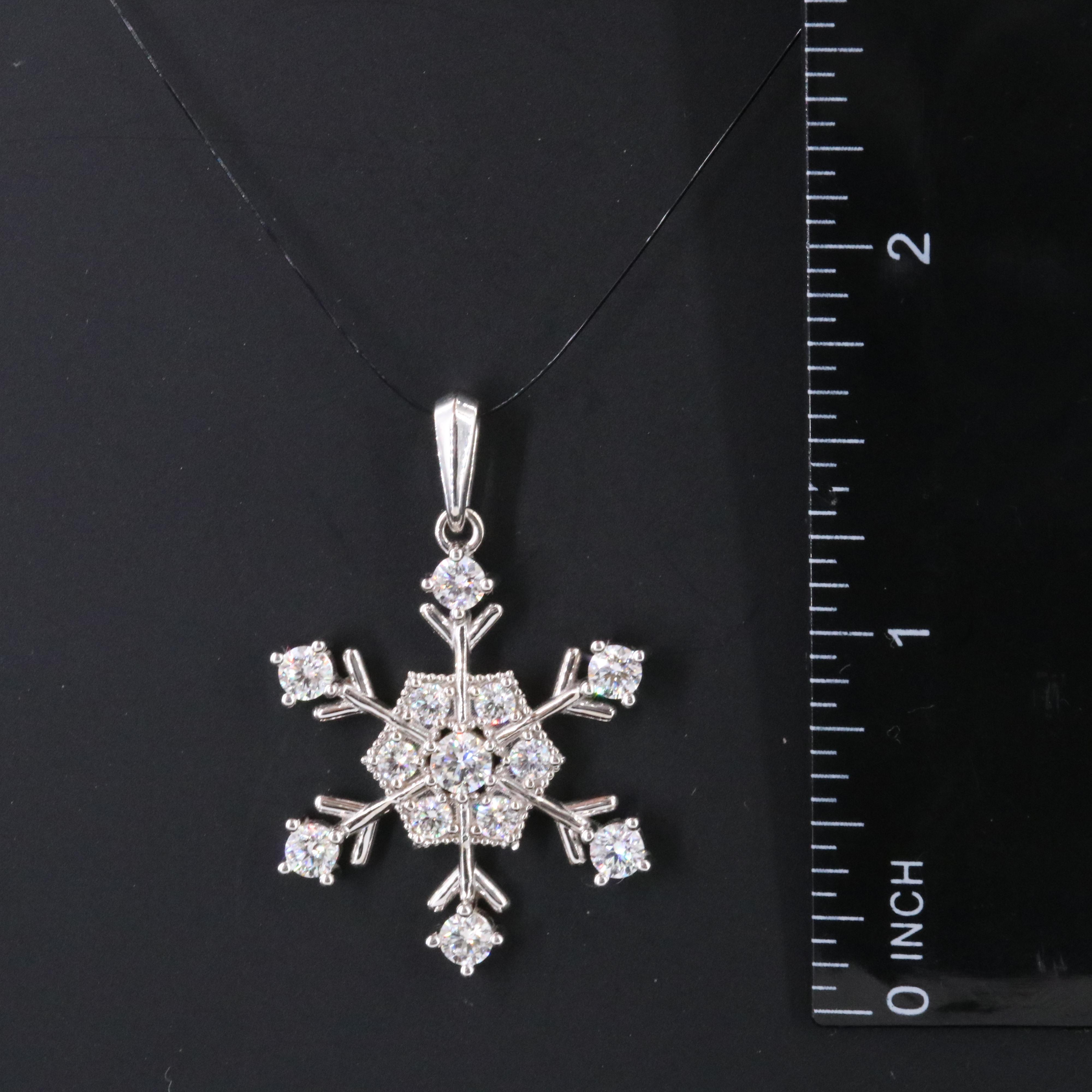 14K 1.55 CTW Diamond Snowflake Pendant