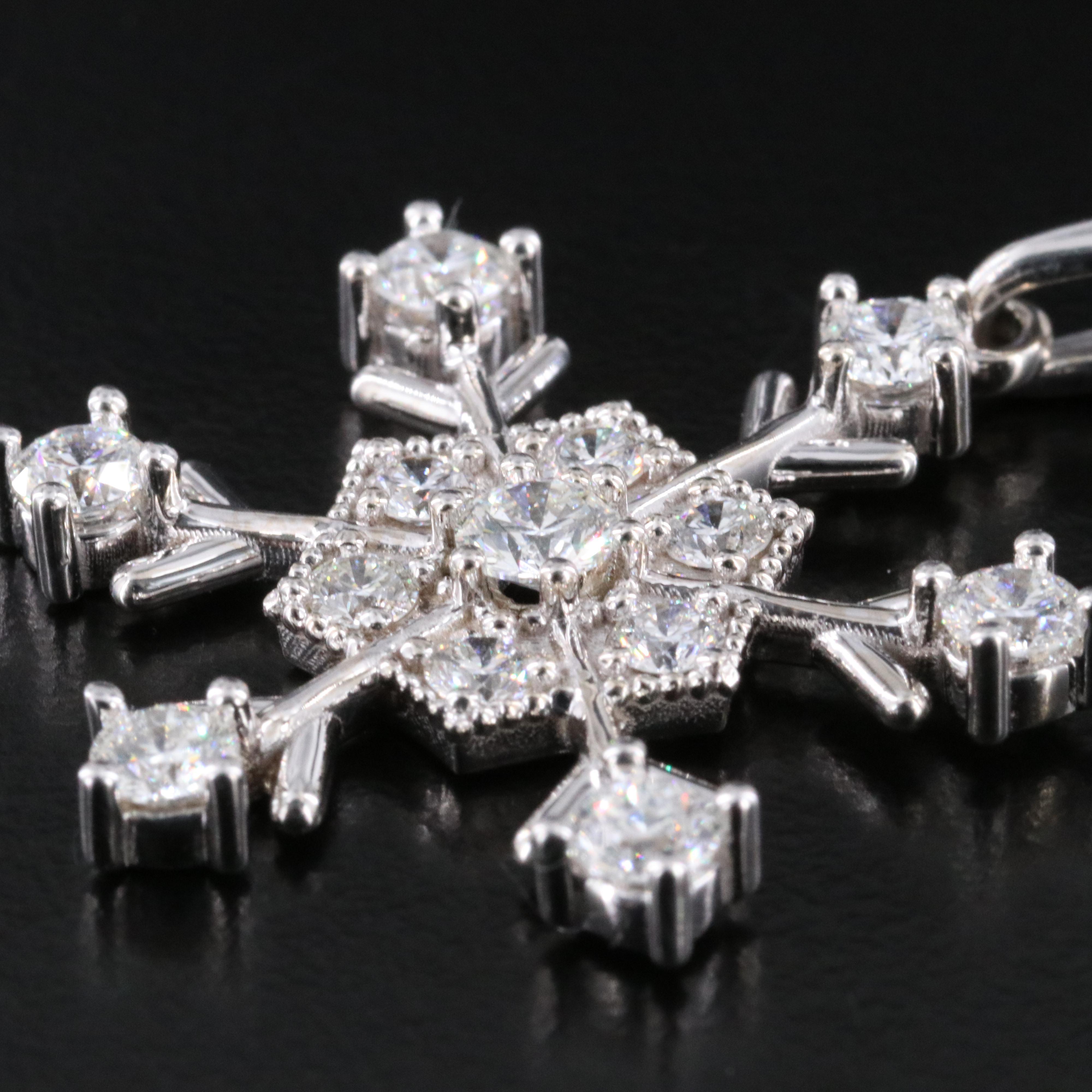 14K 1.55 CTW Diamond Snowflake Pendant