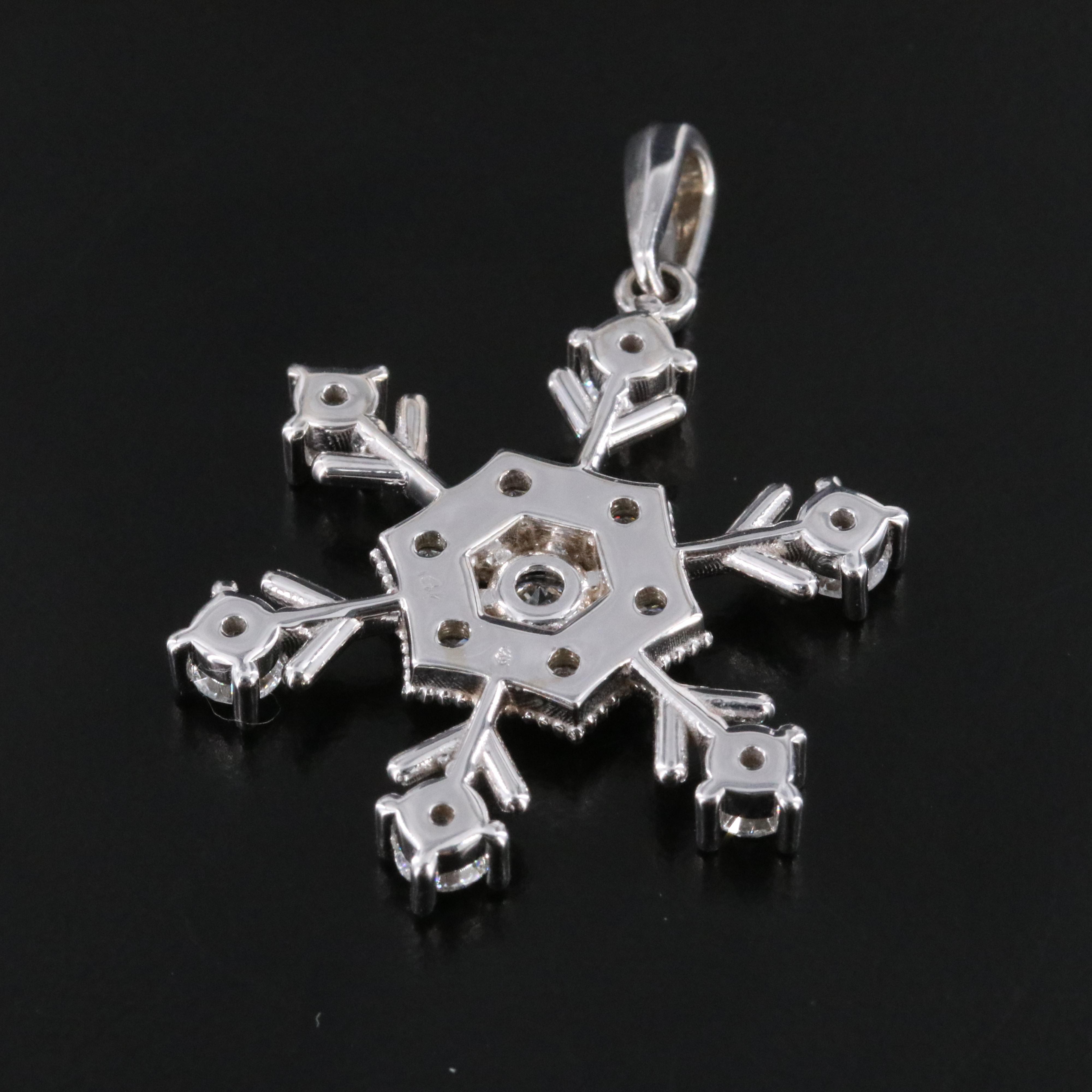 14K 1.55 CTW Diamond Snowflake Pendant