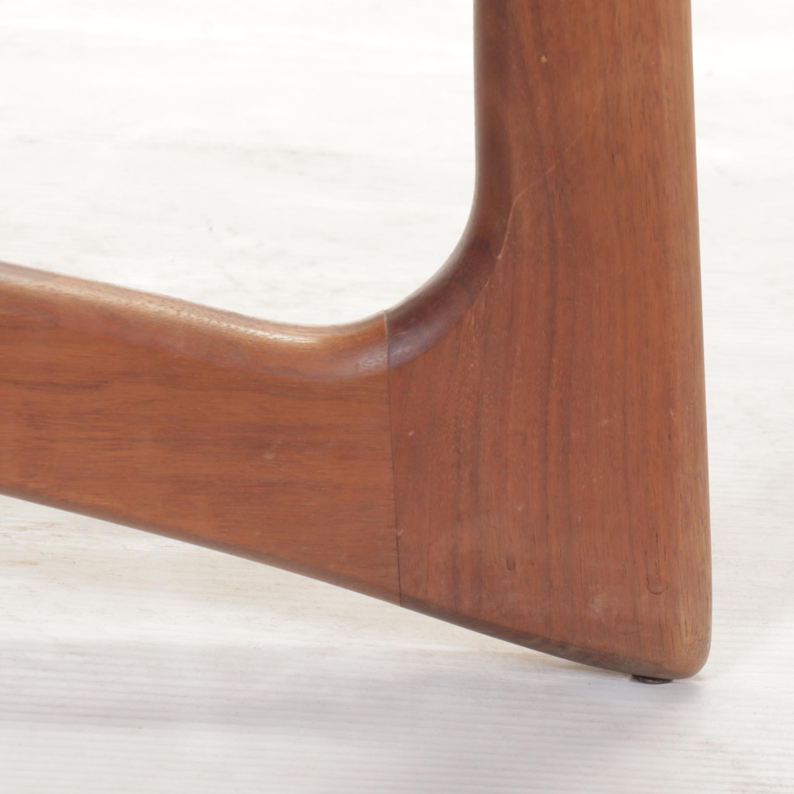 Adrian Pearsall Mid Century Modern Walnut Coffee Table with Surfboard Glass Top