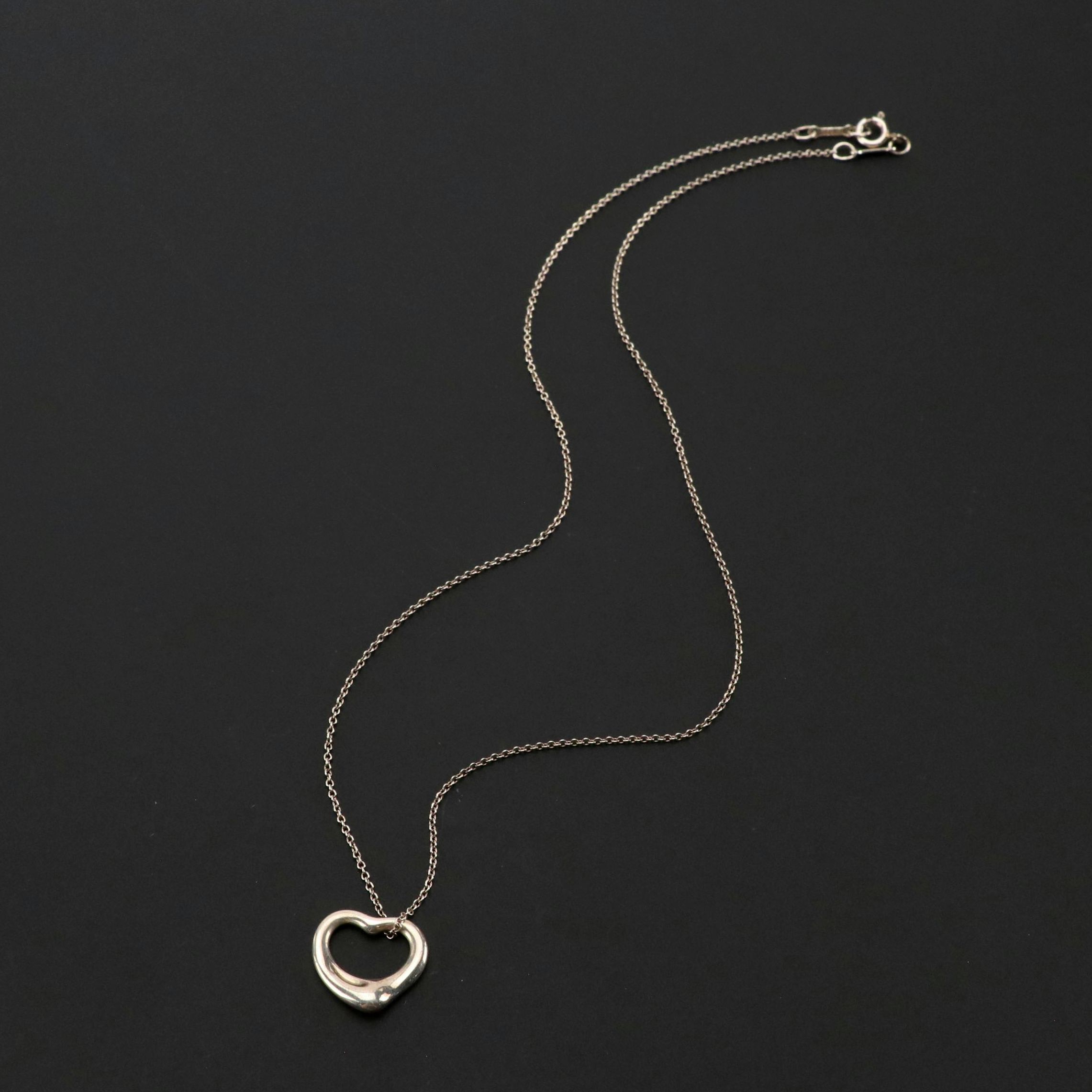 Elsa Peretti for Tiffany & Co. Sterling Open Heart Pendant Necklace