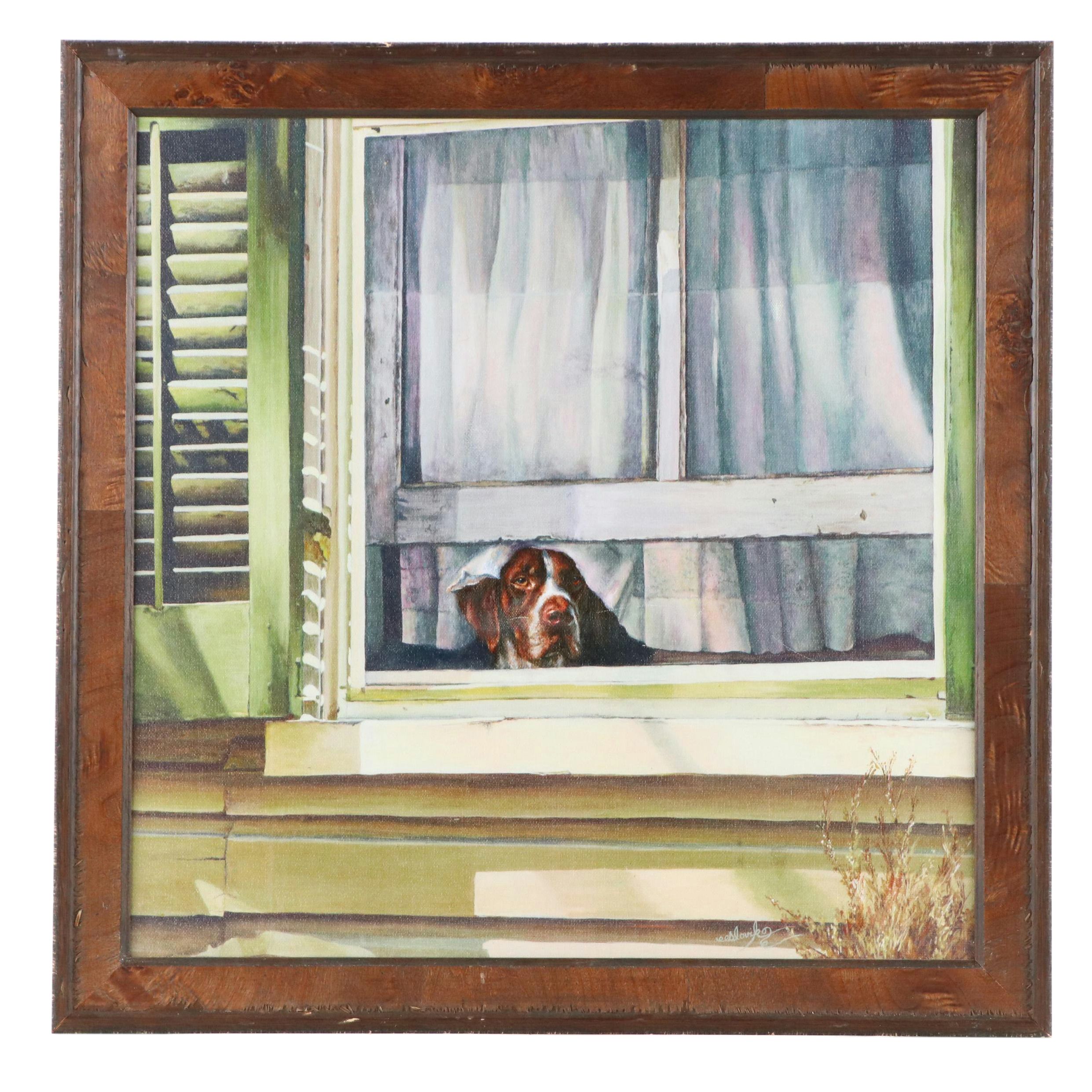 Emily Sloviko Giclée of a Dog "Shorthair Minding The Mill," 21st Century