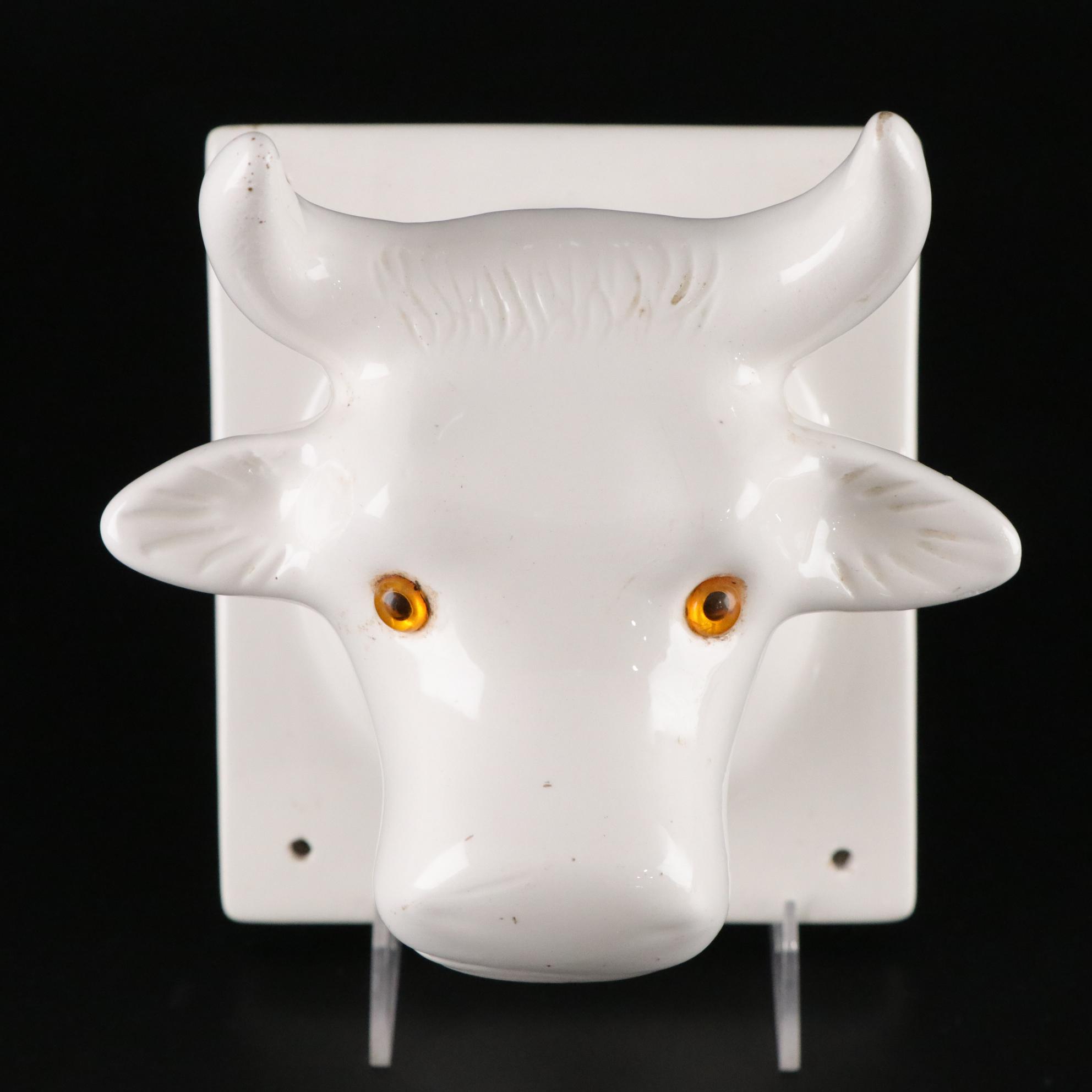 Ceramic Cow Towel & Apron Wall Hanger