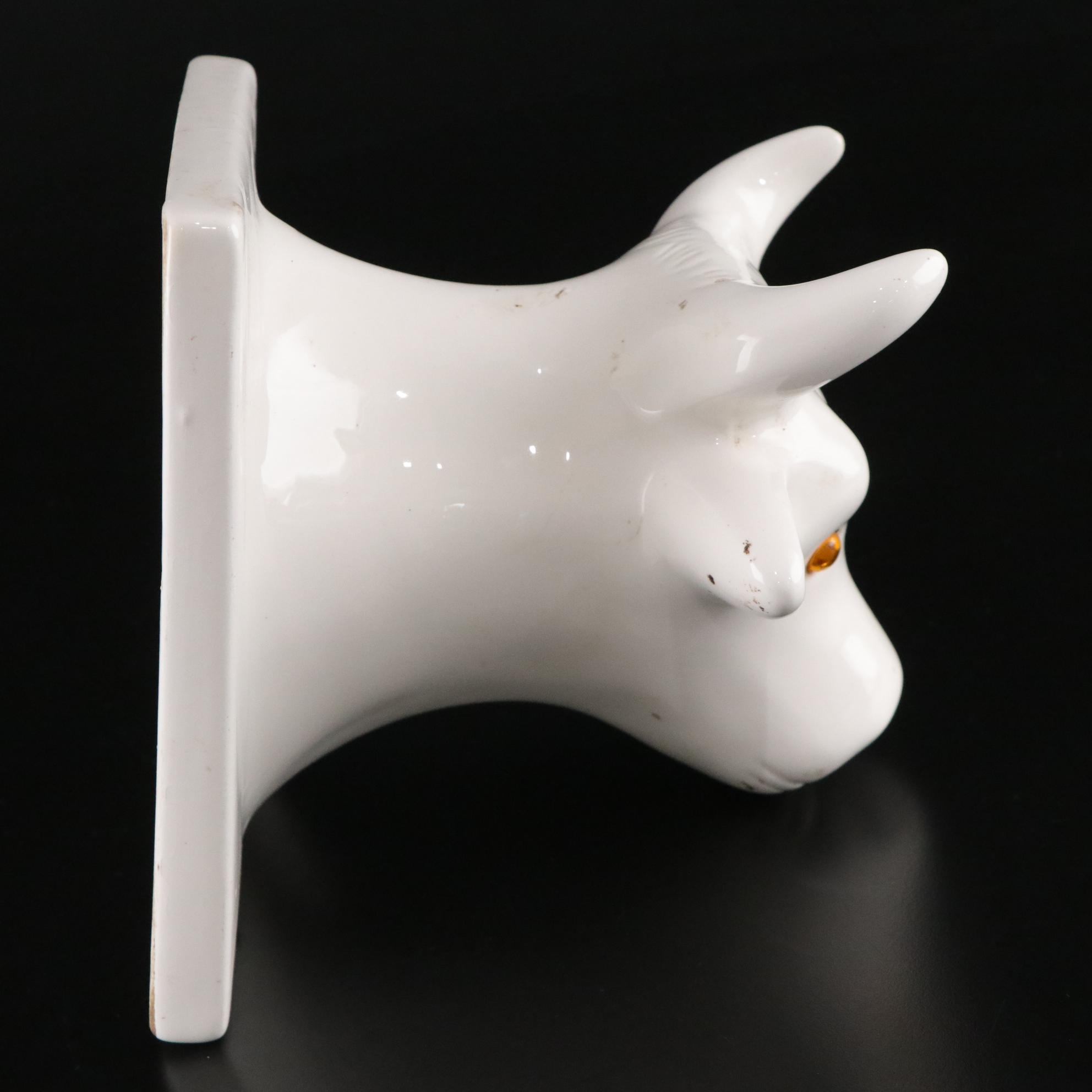 Ceramic Cow Towel & Apron Wall Hanger