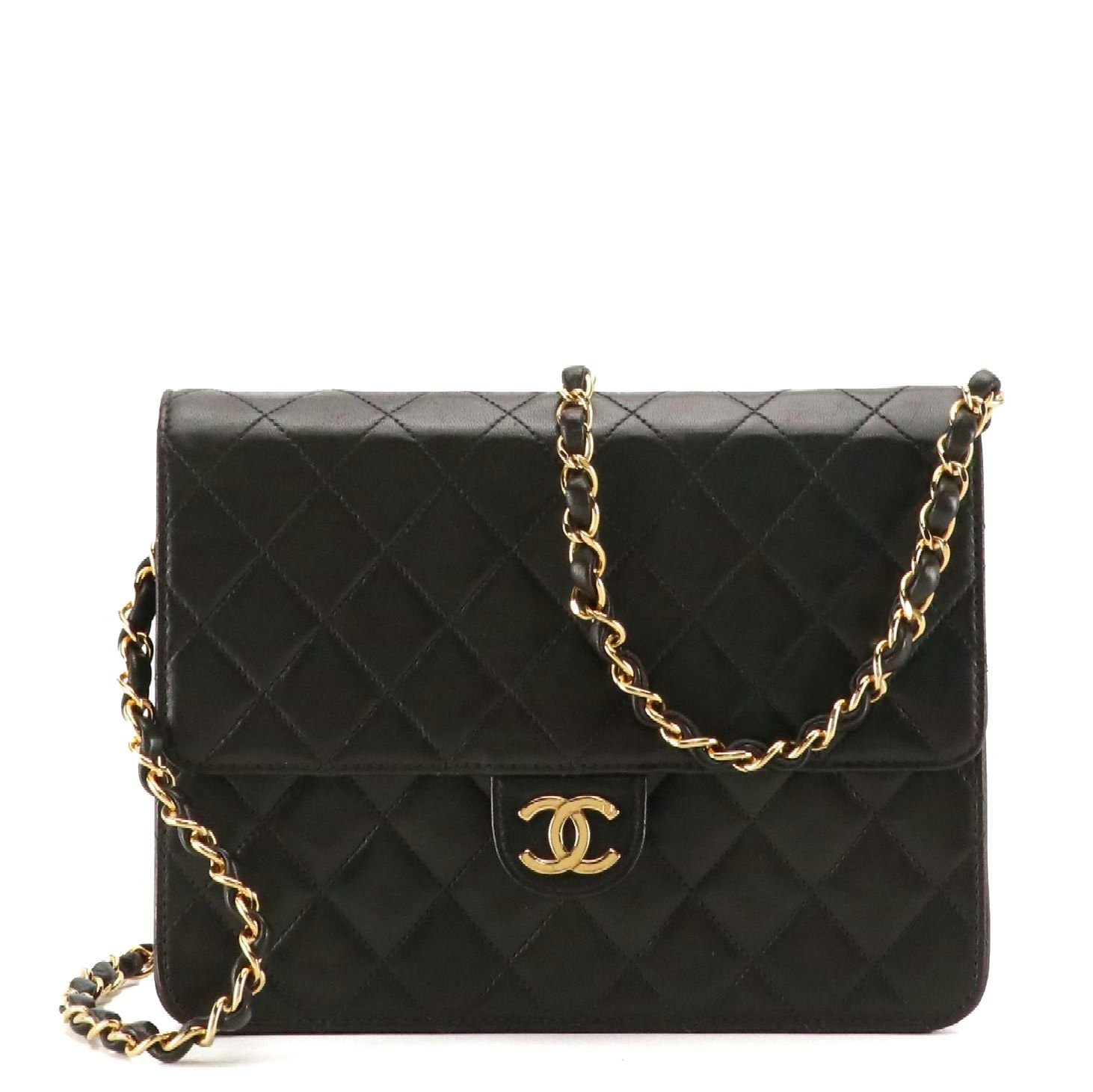 Chanel CC Small Shoulder Bag in Quilted Lambskin Leather with Box