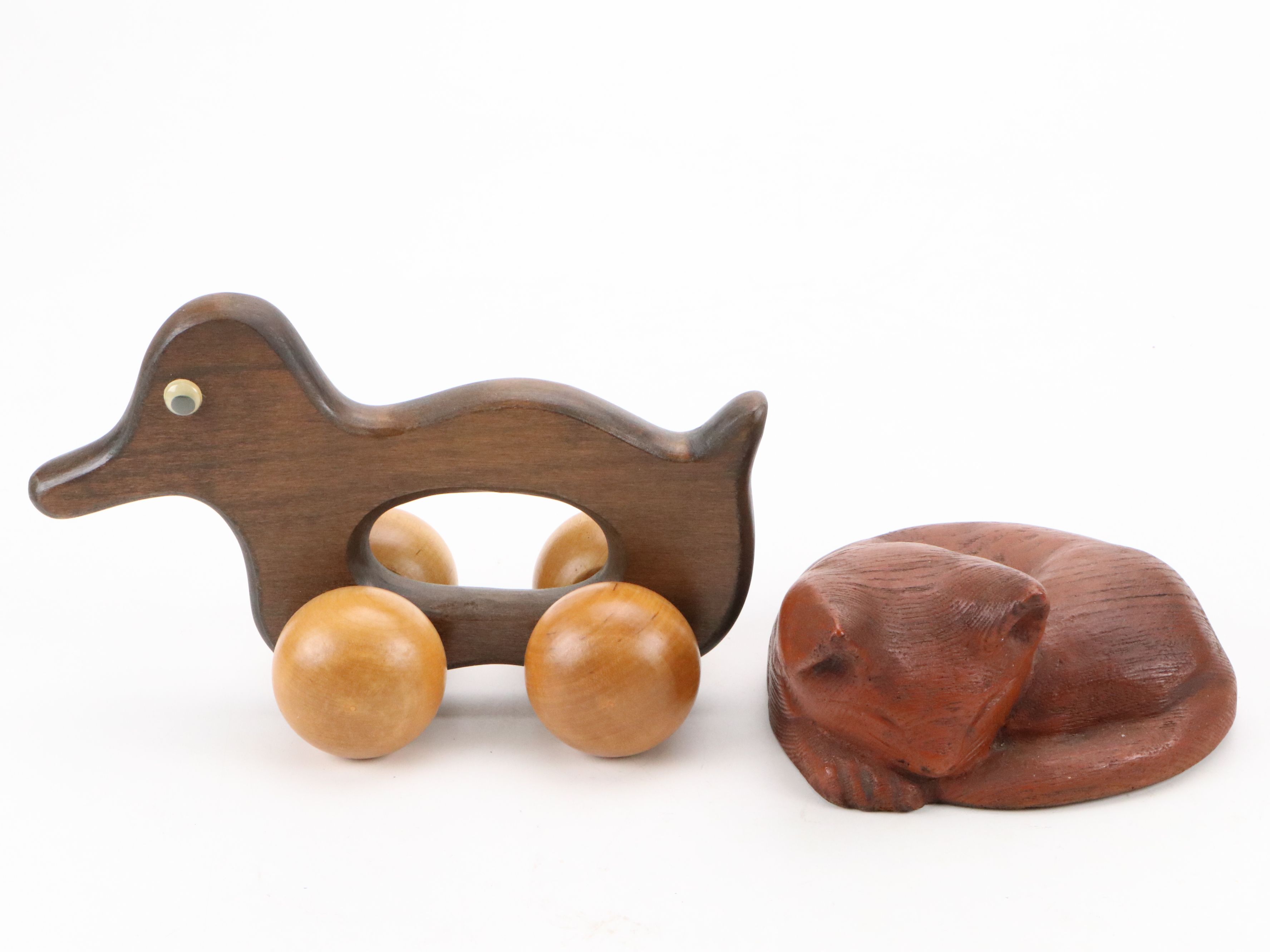 Wooden Toys with Children's Miniature Solingen Flatware and Other Kitchen Tools