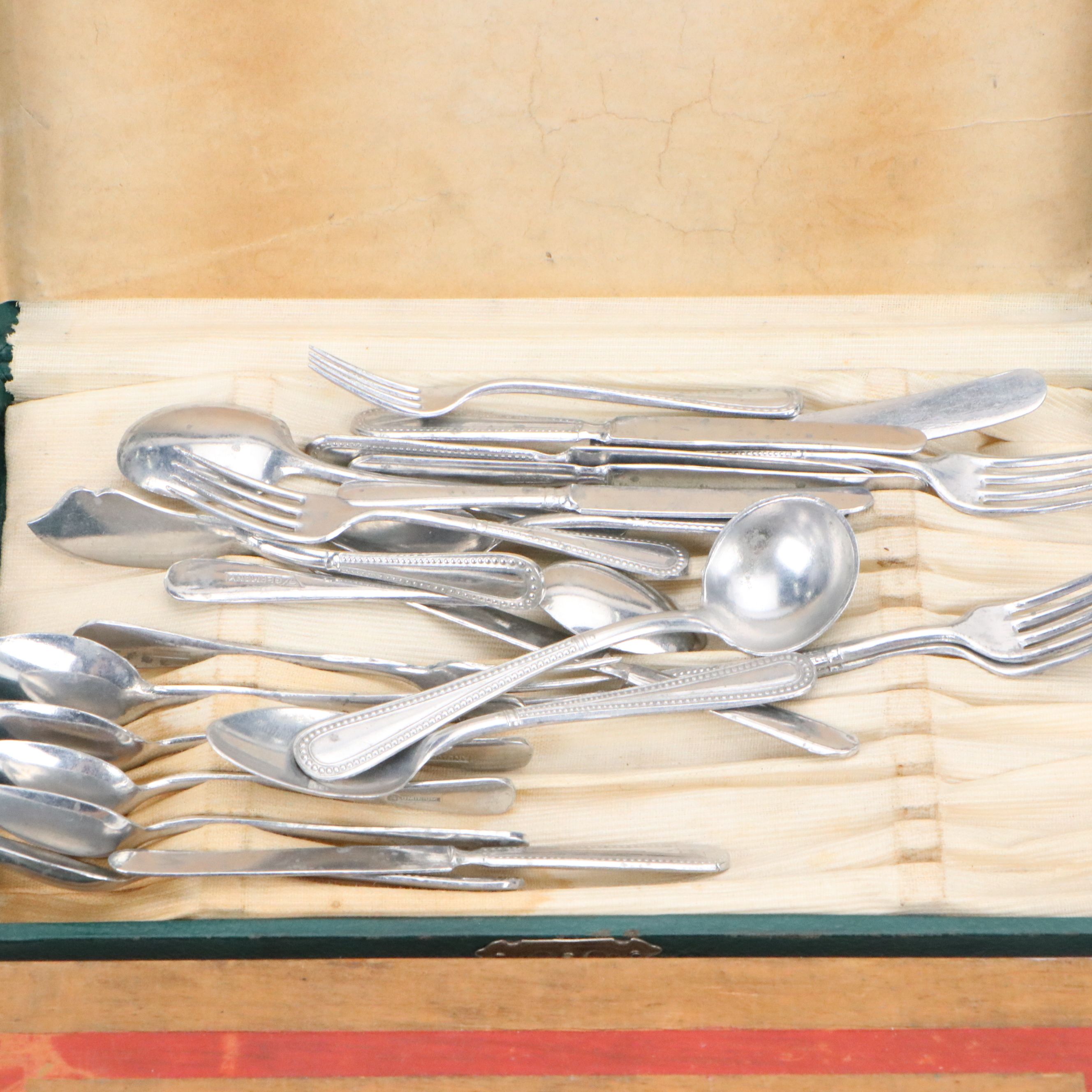 Wooden Toys with Children's Miniature Solingen Flatware and Other Kitchen Tools