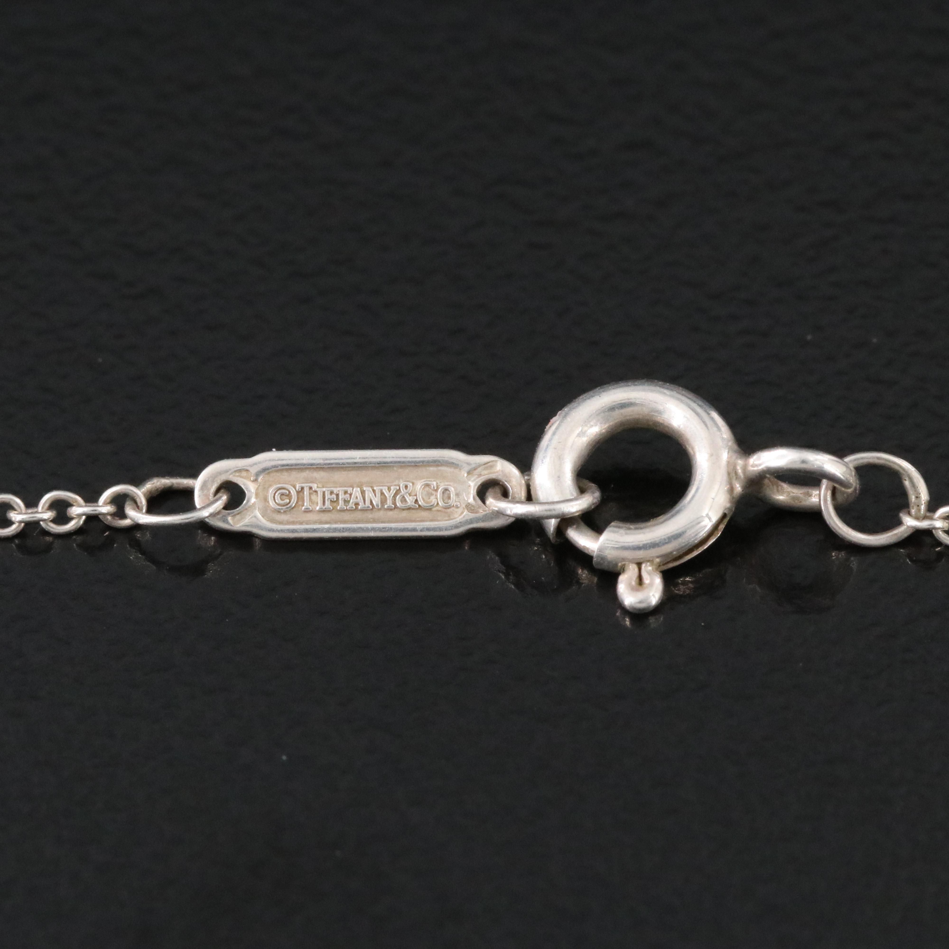 Tiffany & Co. Sterling Triple Cushion Square Necklace and Stencil Heart Pendant