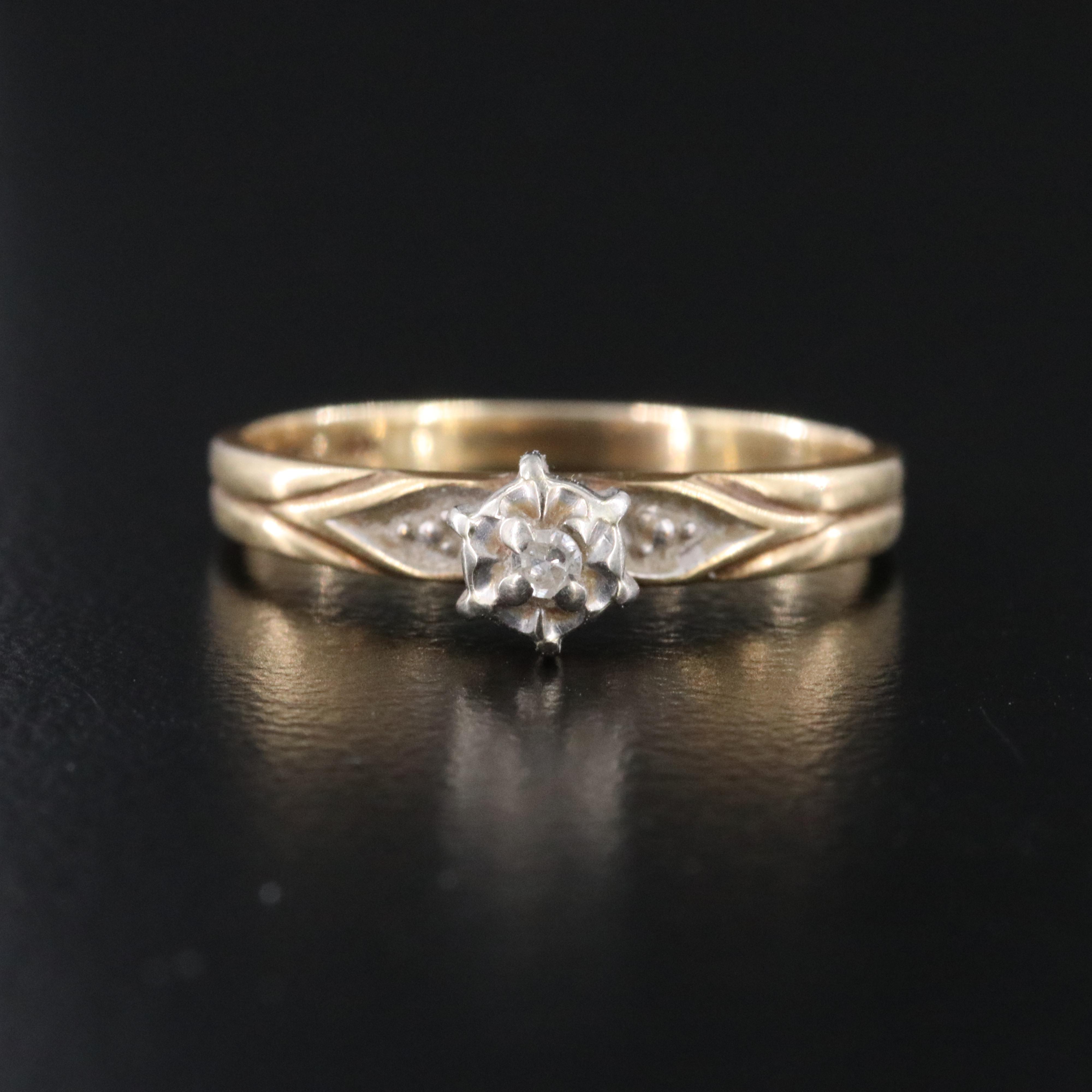 10K 0.02 CT Diamond Solitaire Ring