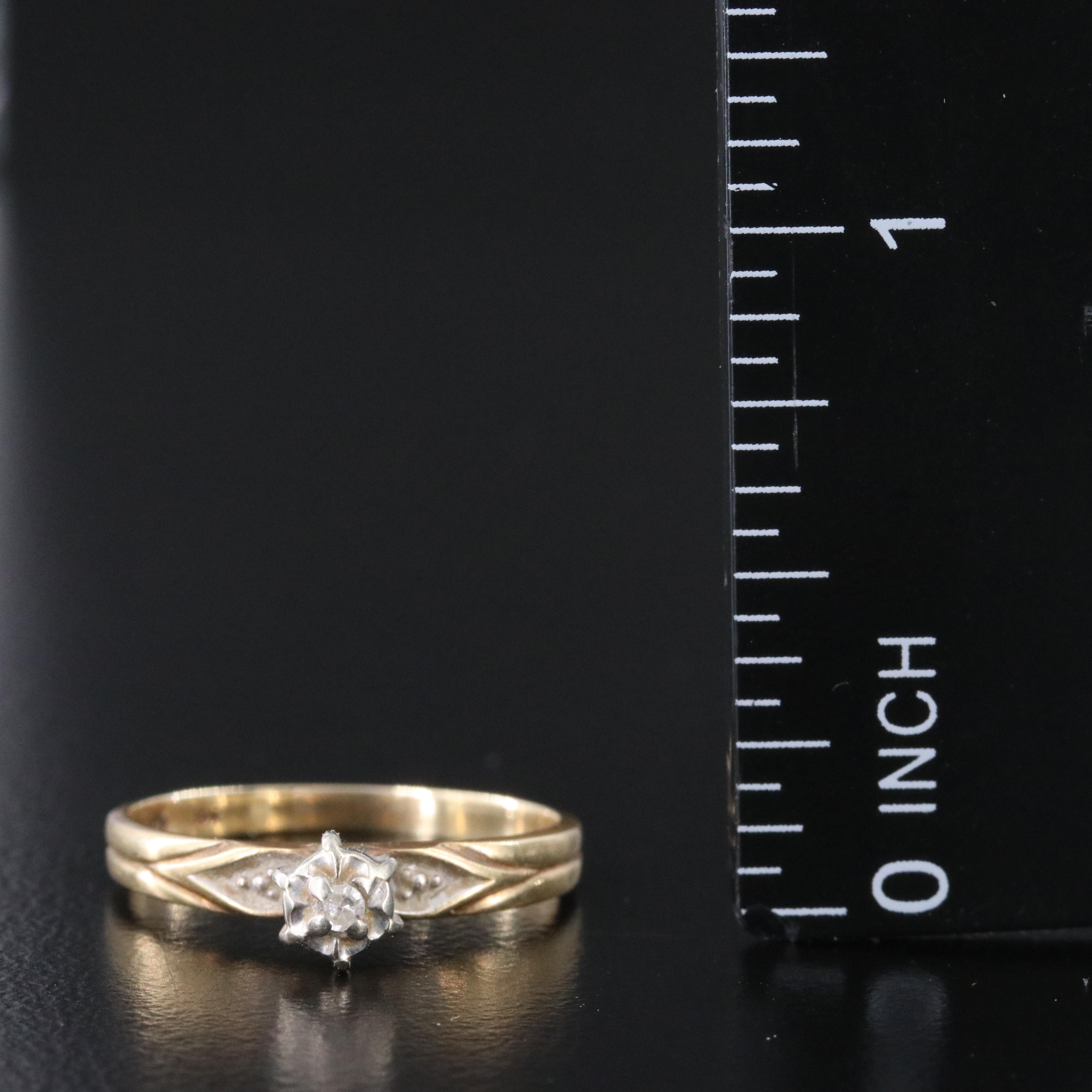 10K 0.02 CT Diamond Solitaire Ring