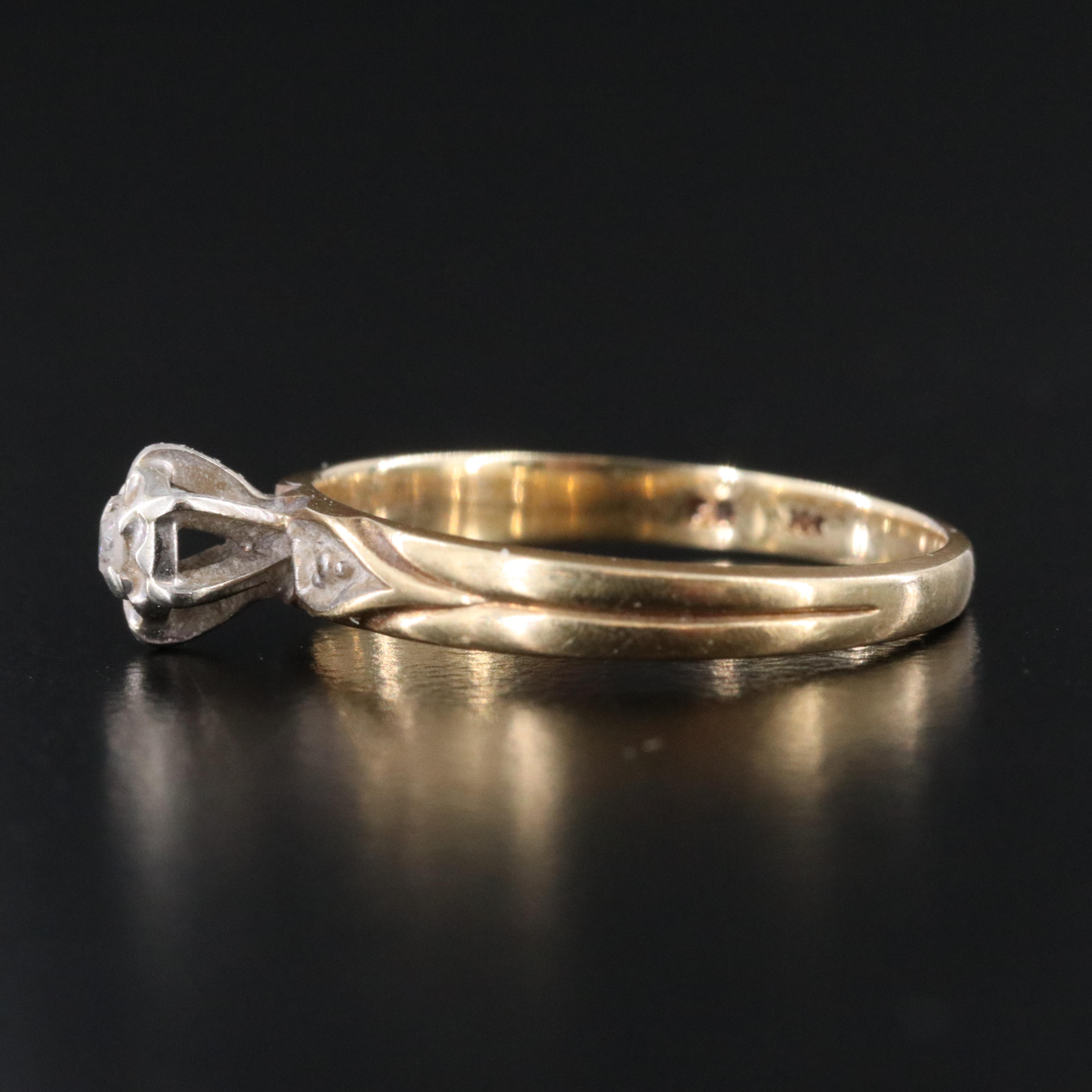 10K 0.02 CT Diamond Solitaire Ring