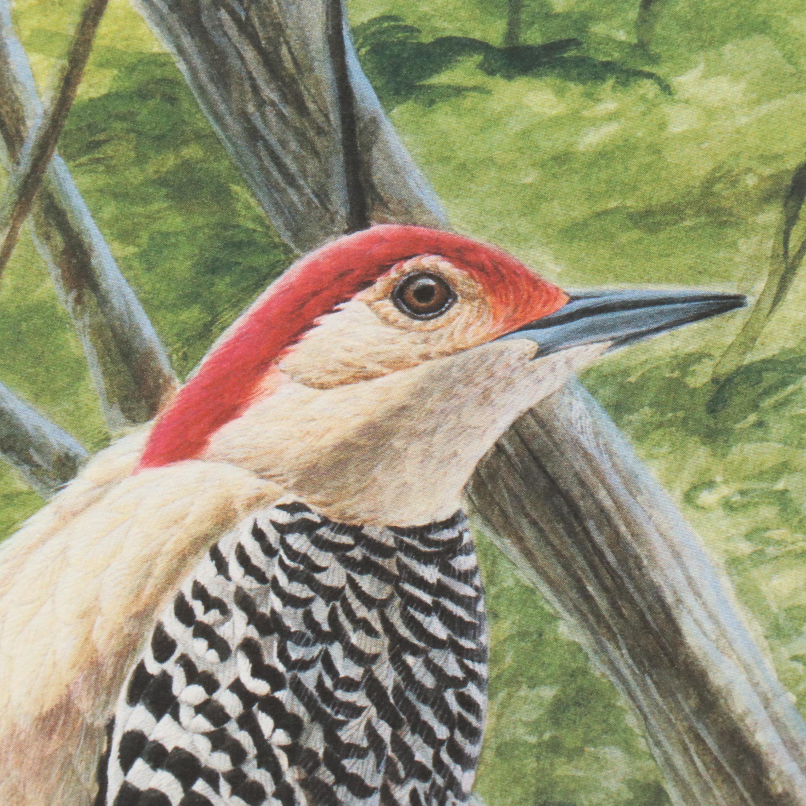 John Ruthven Offset Lithograph "Red-bellied Woodpecker," 1993