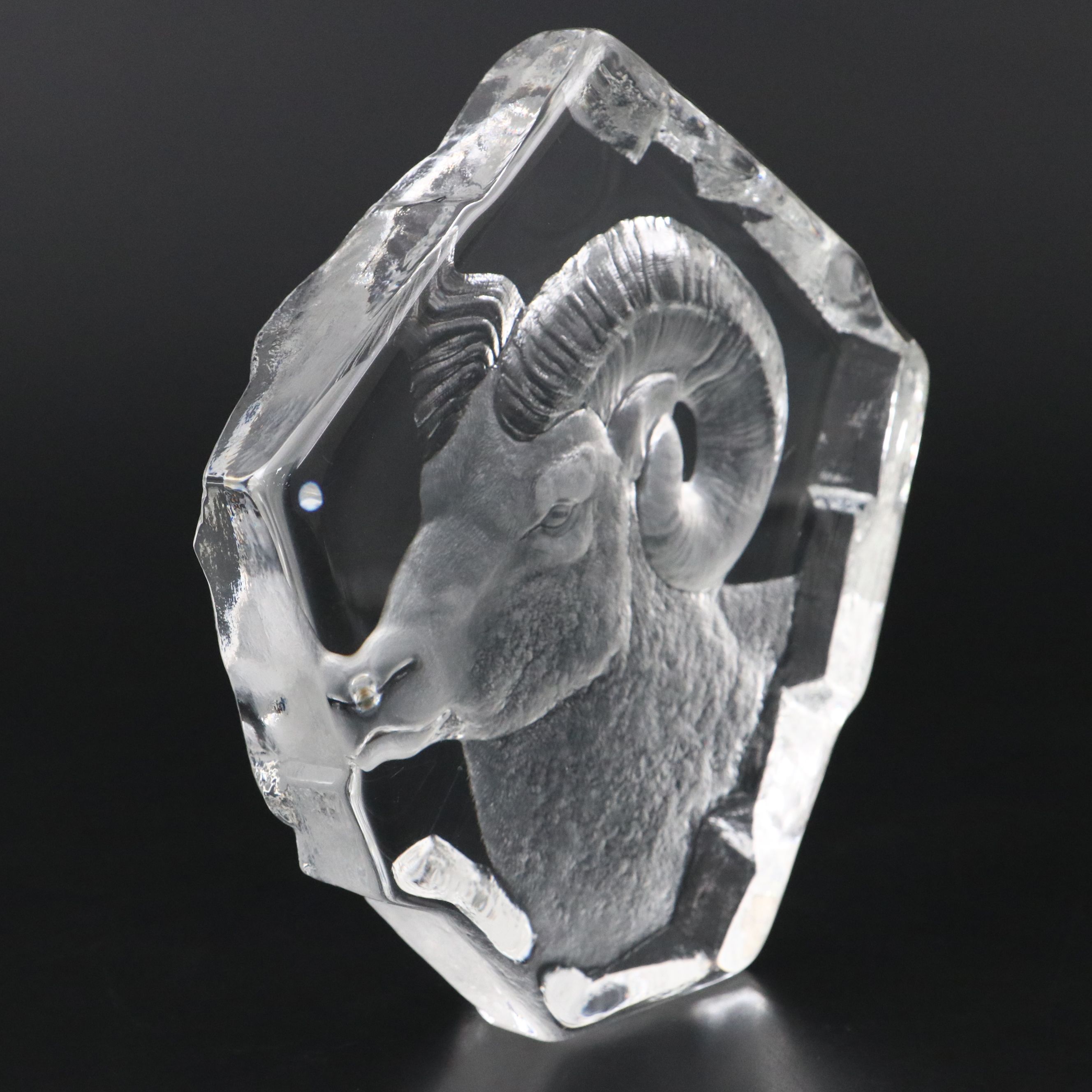 Mats Jonasson for Sierra Club Limited Edition Bighorn Sheep Art Glass Figure