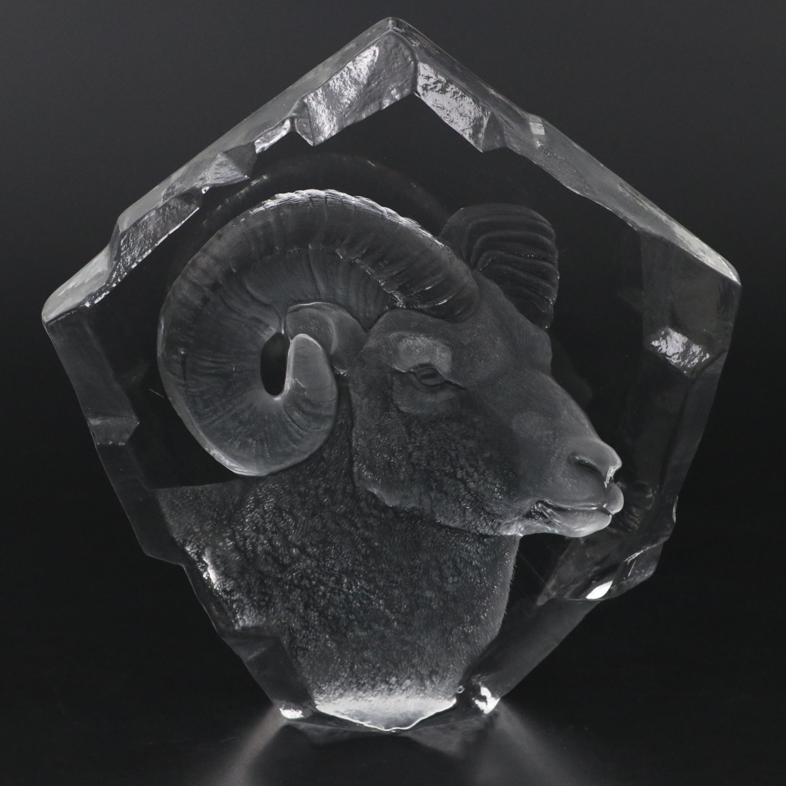 Mats Jonasson for Sierra Club Limited Edition Bighorn Sheep Art Glass Figure